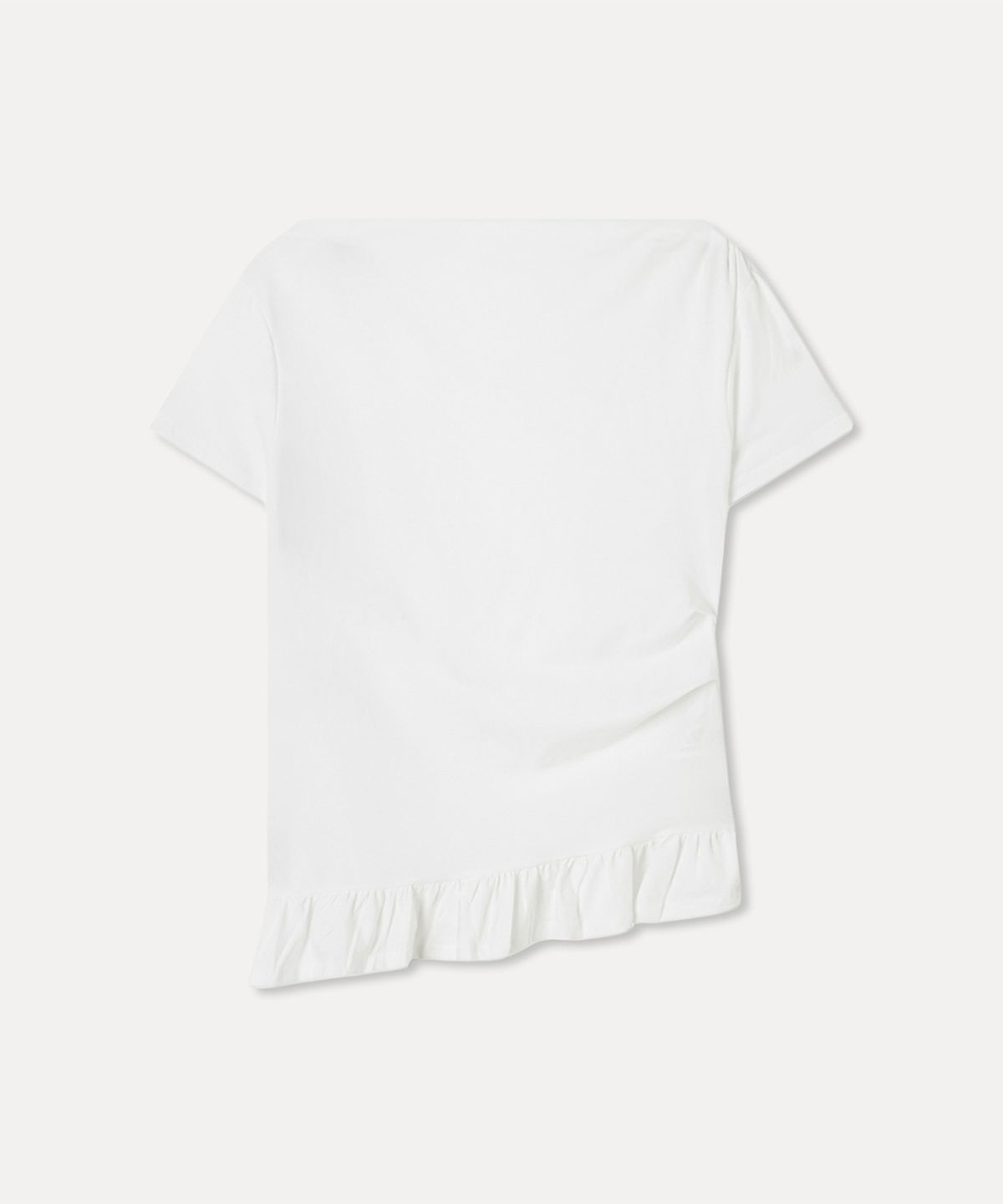 미쏘(MIXXO) 밑단 프릴 반팔 티셔츠_MIWHWG51MS