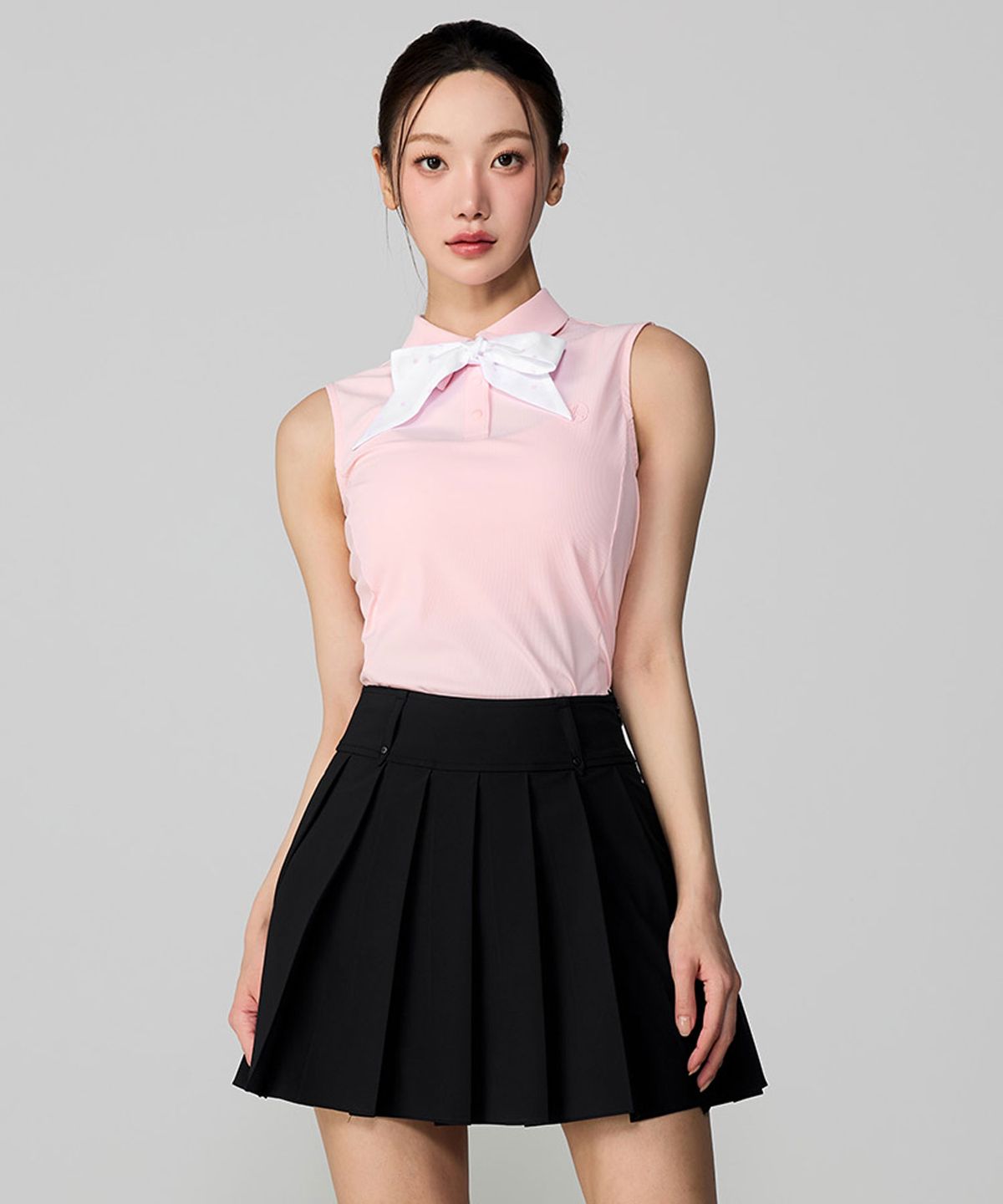 젝시믹스(XEXYMIX) 도트 스카프 폴로 슬리브리스 XFL2QE1205