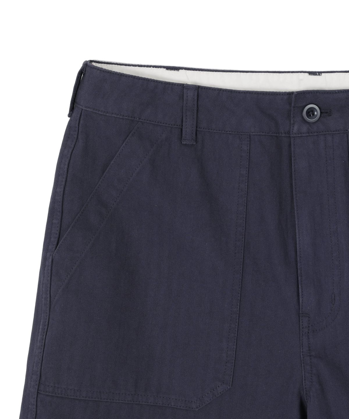 유니버셜 오버롤(UNIVERSAL OVERALL) HERRINGBONE SHORTS NAVY