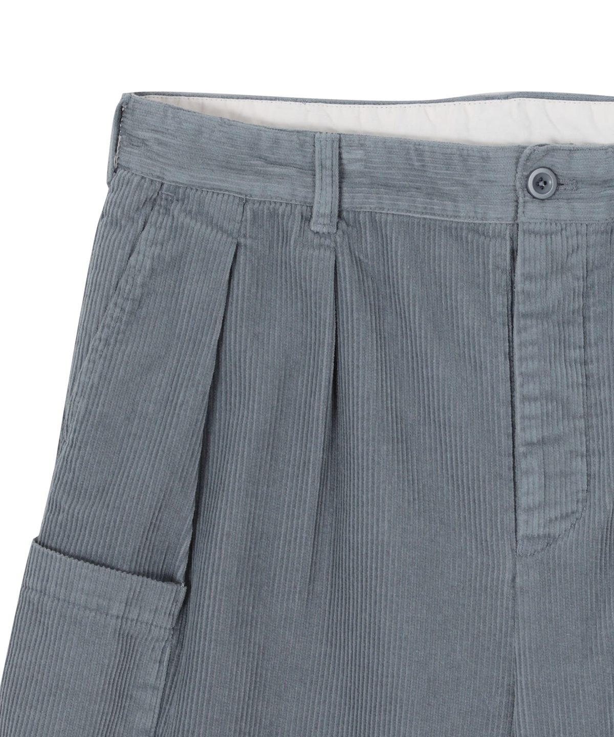 유니버셜 오버롤(UNIVERSAL OVERALL) CORDUROY CARGO SHORTS BLUE