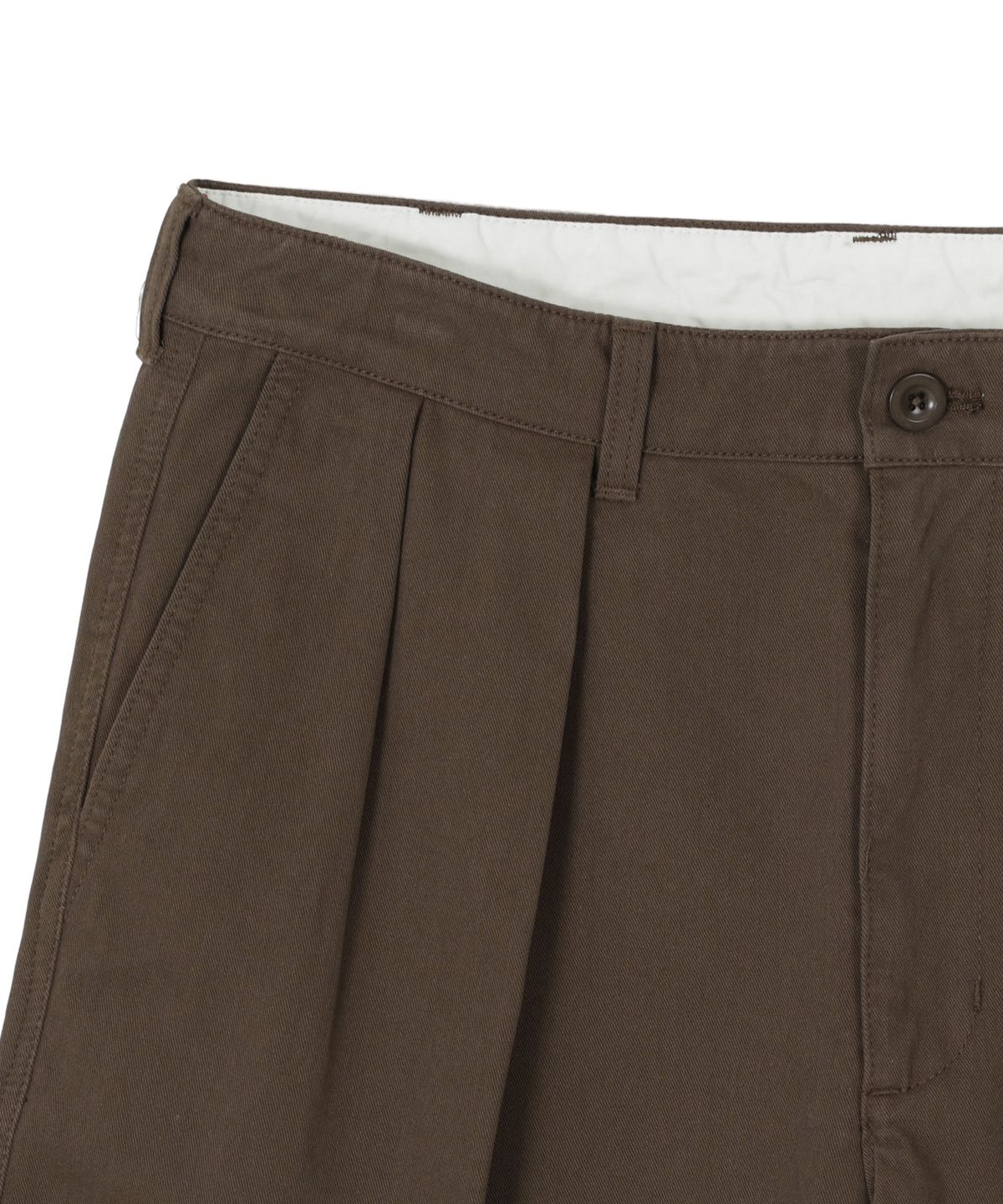 유니버셜 오버롤(UNIVERSAL OVERALL) TWO TUCK WORK SHORTS BROWN