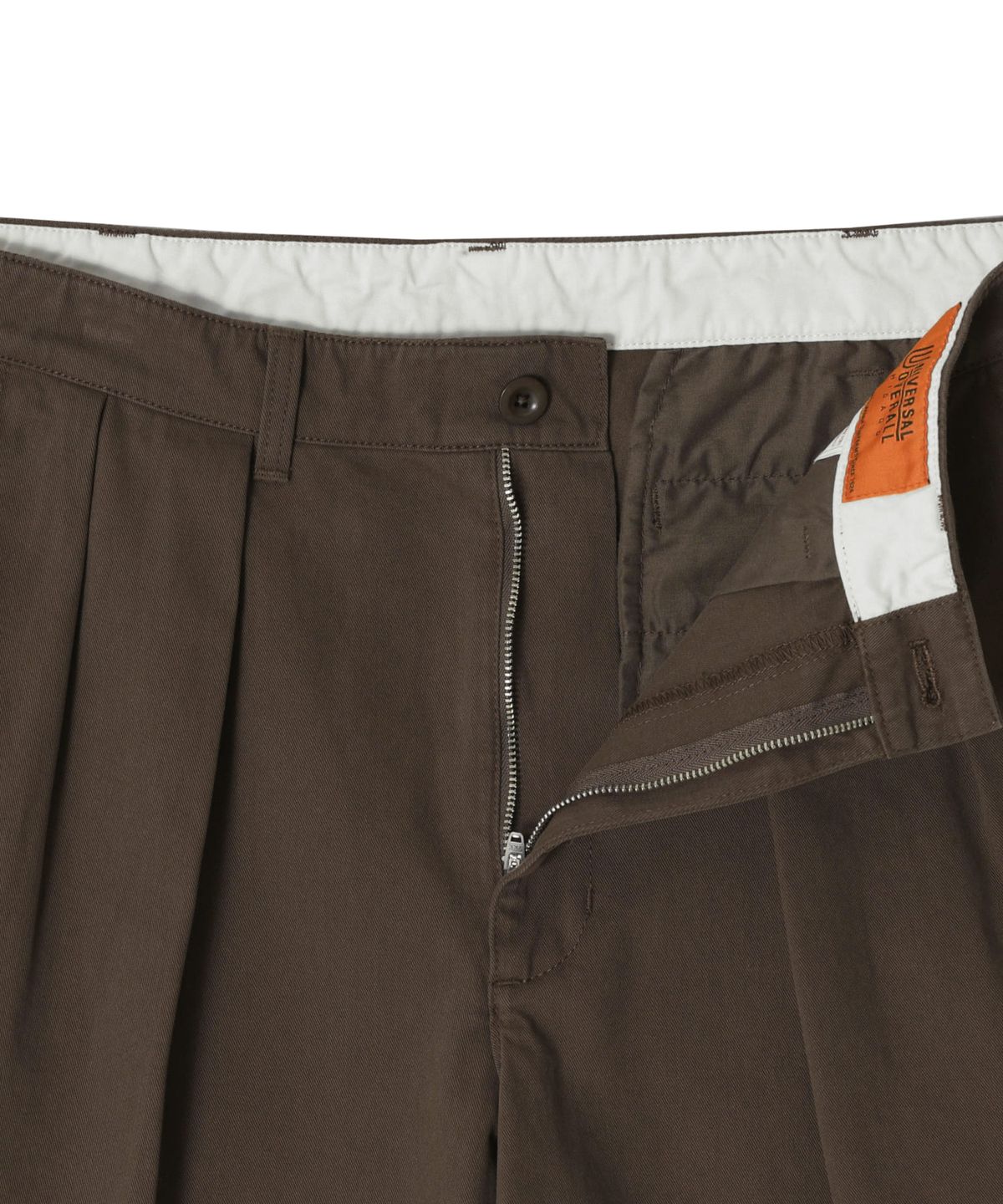 유니버셜 오버롤(UNIVERSAL OVERALL) TWO TUCK WORK SHORTS BROWN