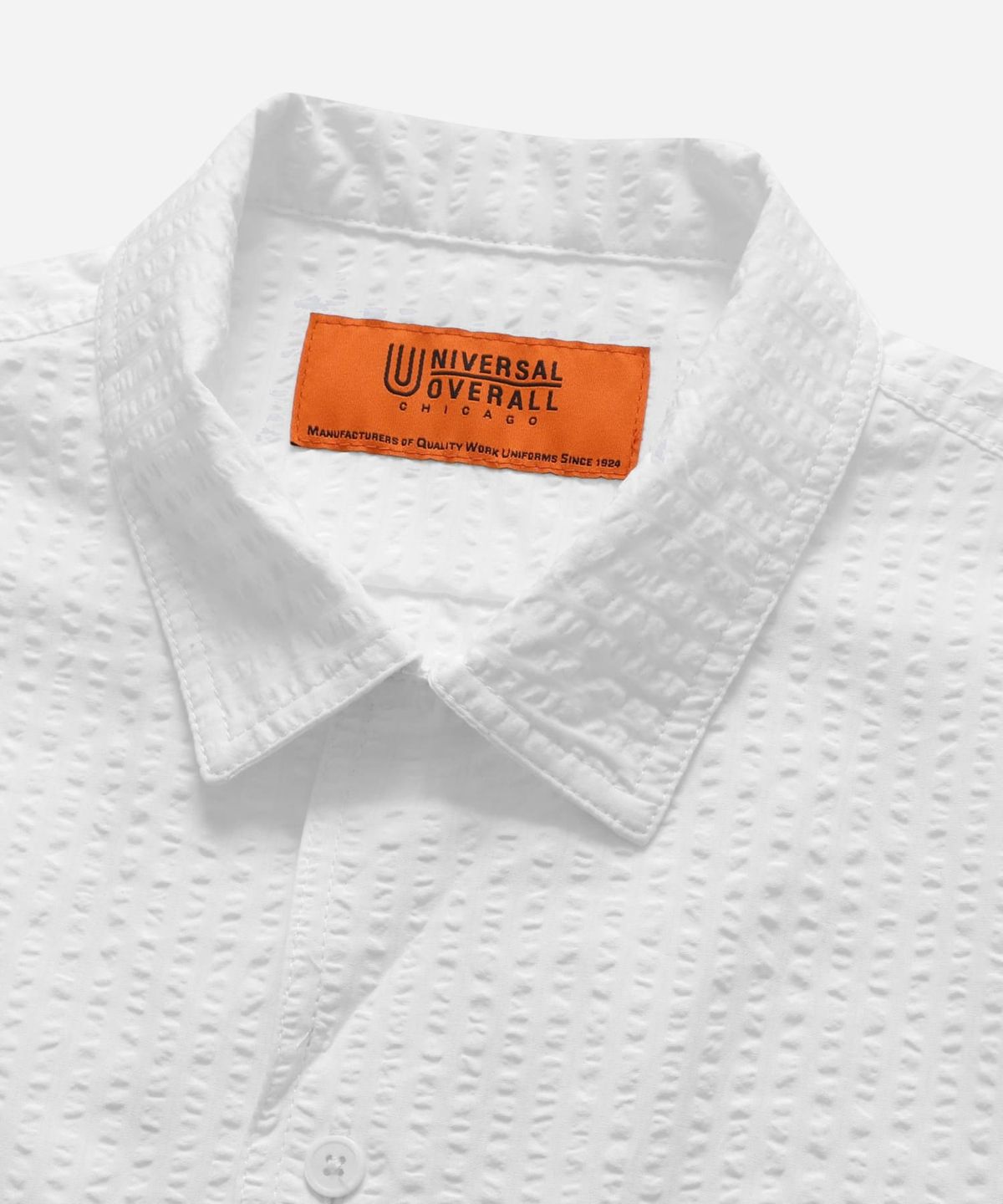 유니버셜 오버롤(UNIVERSAL OVERALL) STRIPE OPEN COLLAR SHORT SHIRTS WHITE