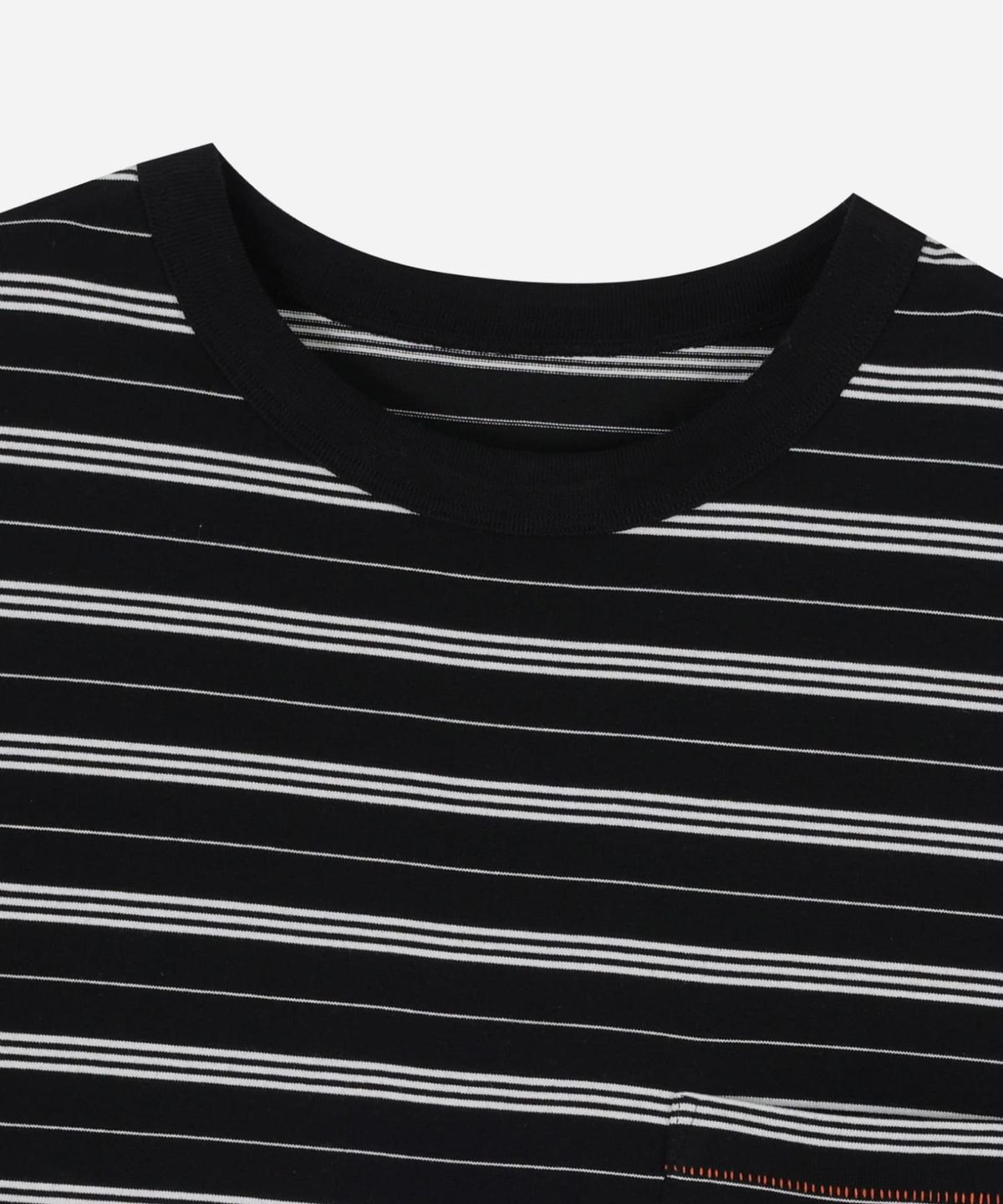 유니버셜 오버롤(UNIVERSAL OVERALL) STRIPE SHORT T-SHIRT BLACK