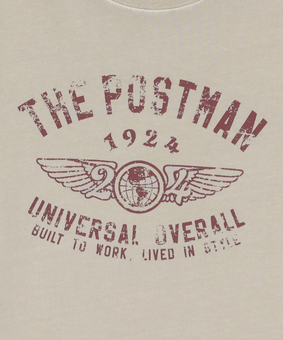 유니버셜 오버롤(UNIVERSAL OVERALL) 1924 WINGS PIGMENT T-SHIRT BEIGE