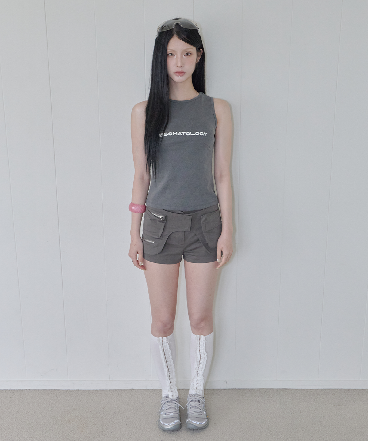 사일프레이(41PRAY) Multi-Pocket Utility  Shorts / Dark grey