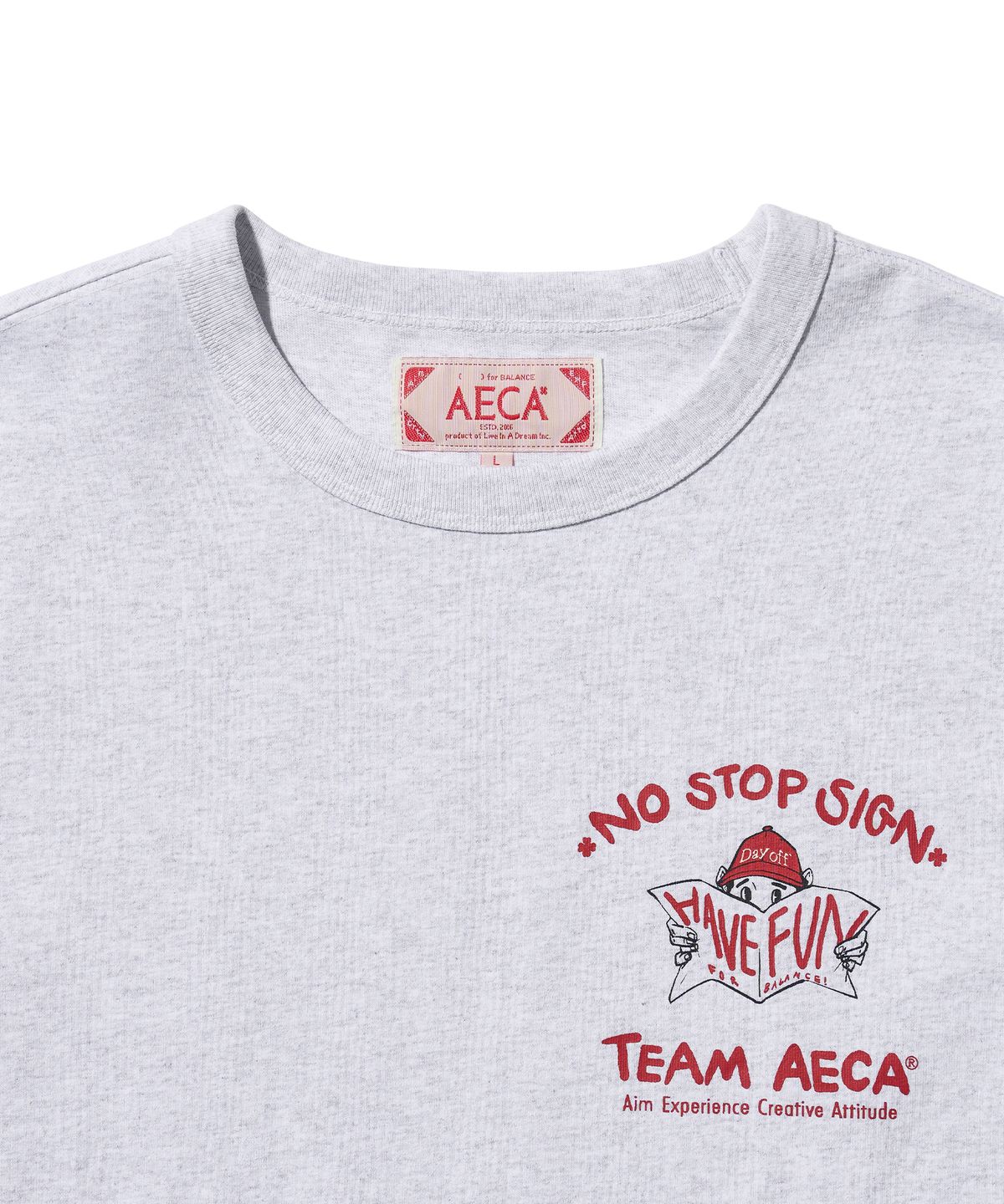 에이카화이트(AECA) (Woman) TEAM WORK HALF SLEEVE-LIGHT GREY