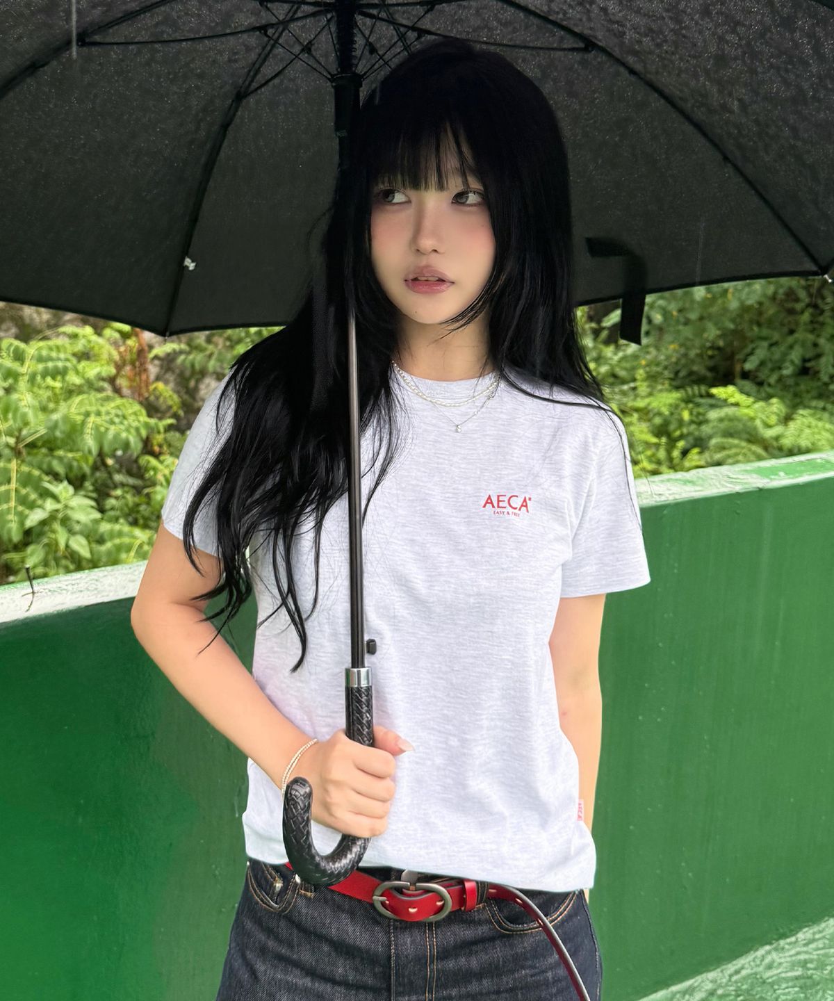 에이카화이트(AECA) (Woman) AECA SIGNATURE TEE-LIGHT GREY