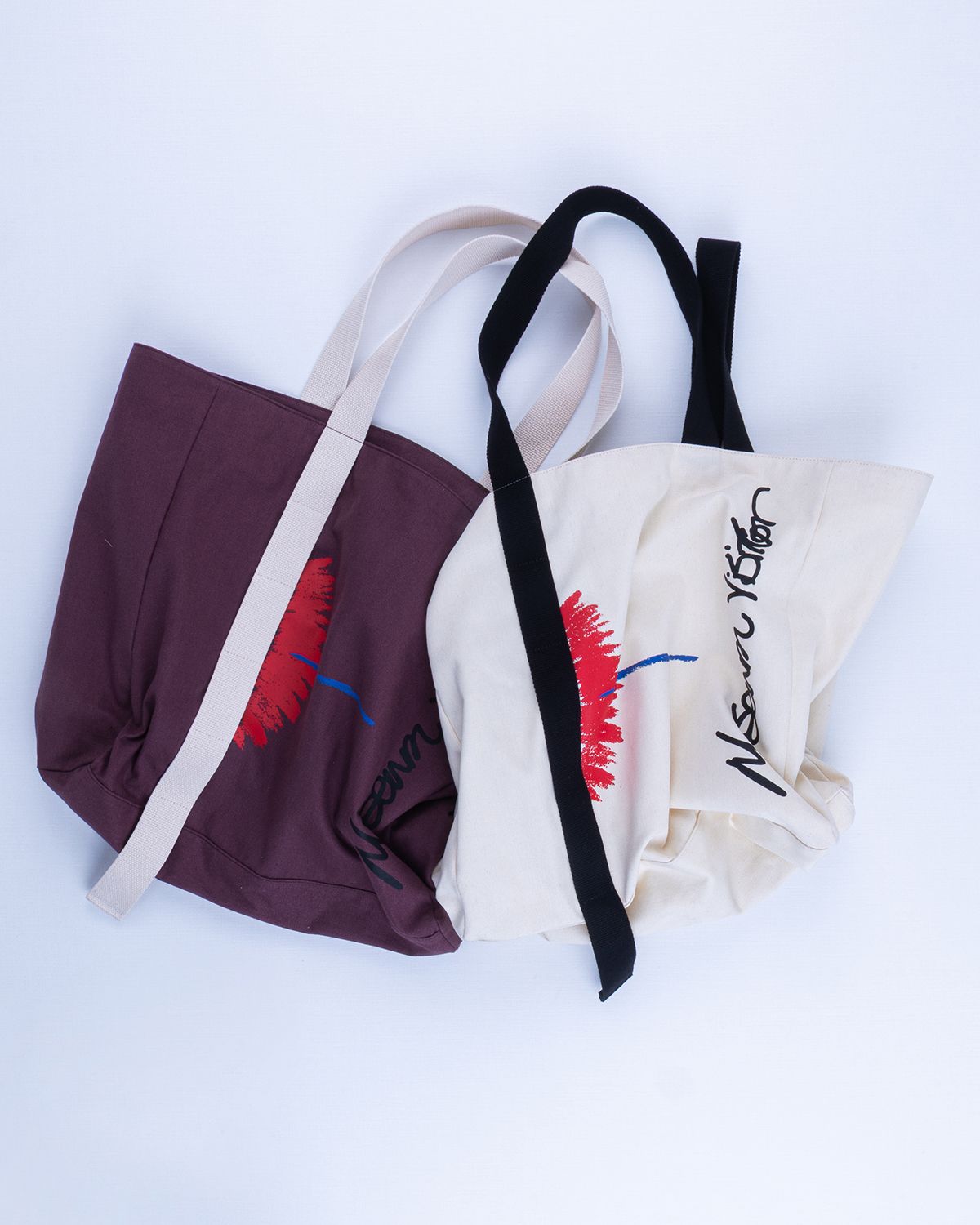 더뮤지엄비지터(THEMUSEUMVISITOR) ART STRAP BIG TOTE BAG (PURPLE)