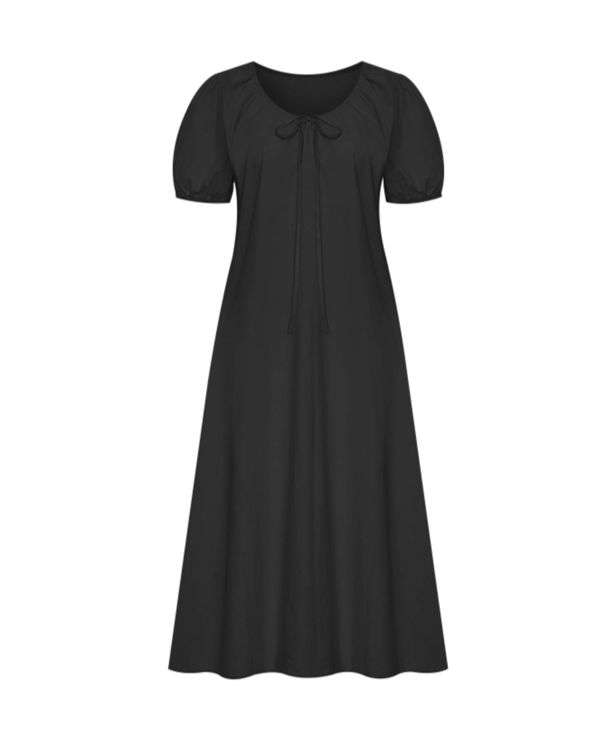 샐리(SELLY'S) 리본스트링퍼프소매롱원피스_I6B-COP004