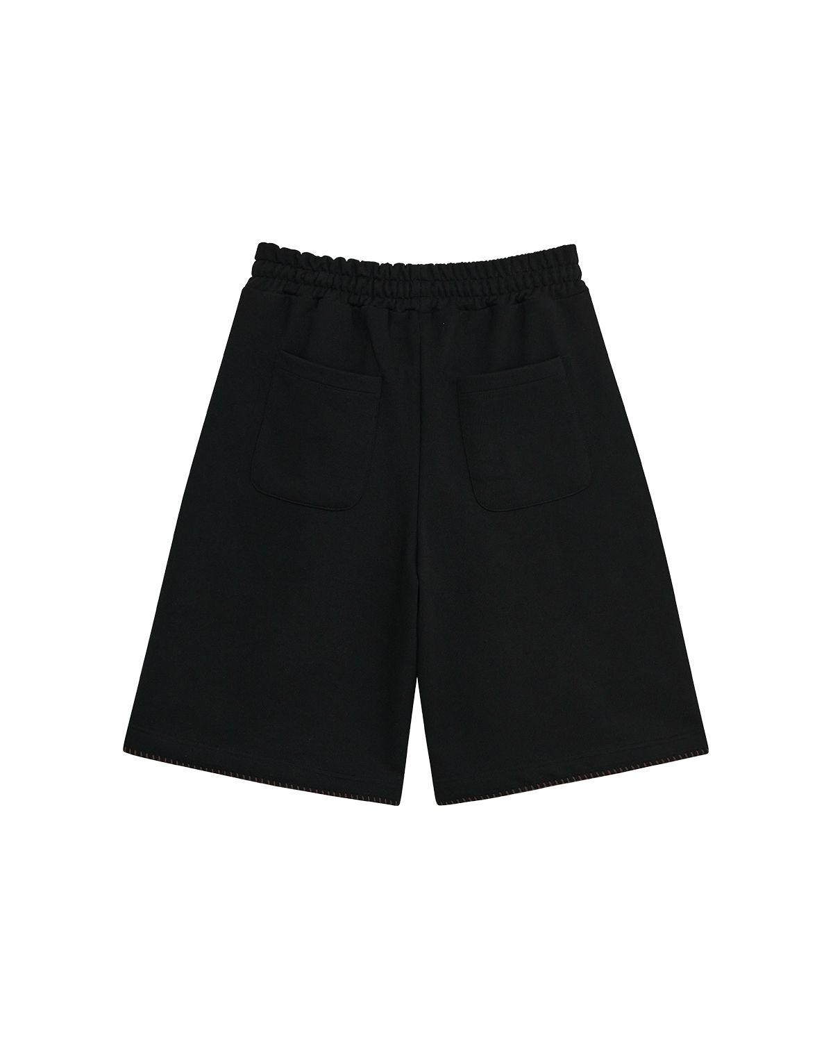 더뮤지엄비지터(THEMUSEUMVISITOR) STITCH BERMUDA SWEAT PANTS (BLACK)