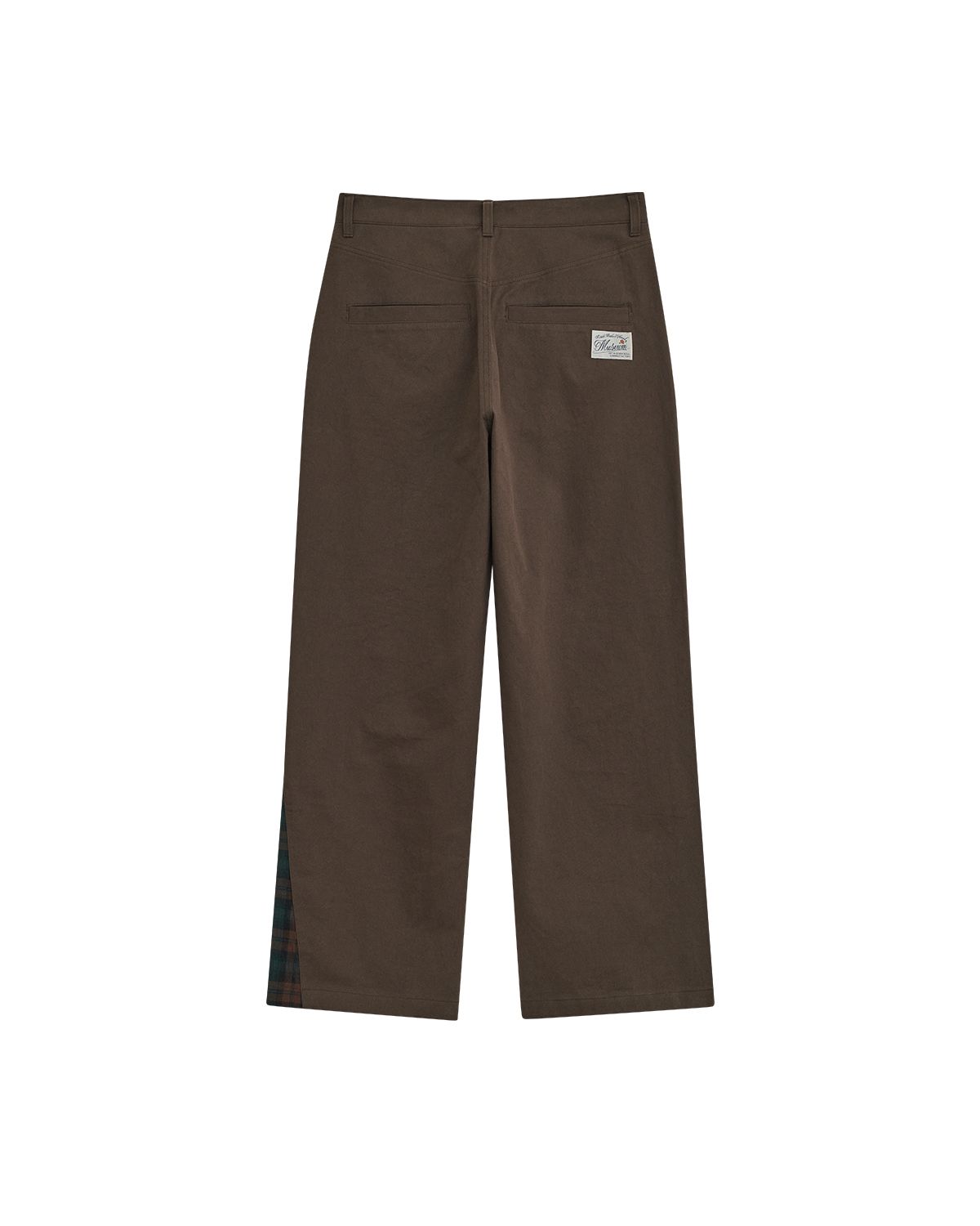 더뮤지엄비지터(THEMUSEUMVISITOR) CHECK PANEL CHINO PANTS (BROWN)