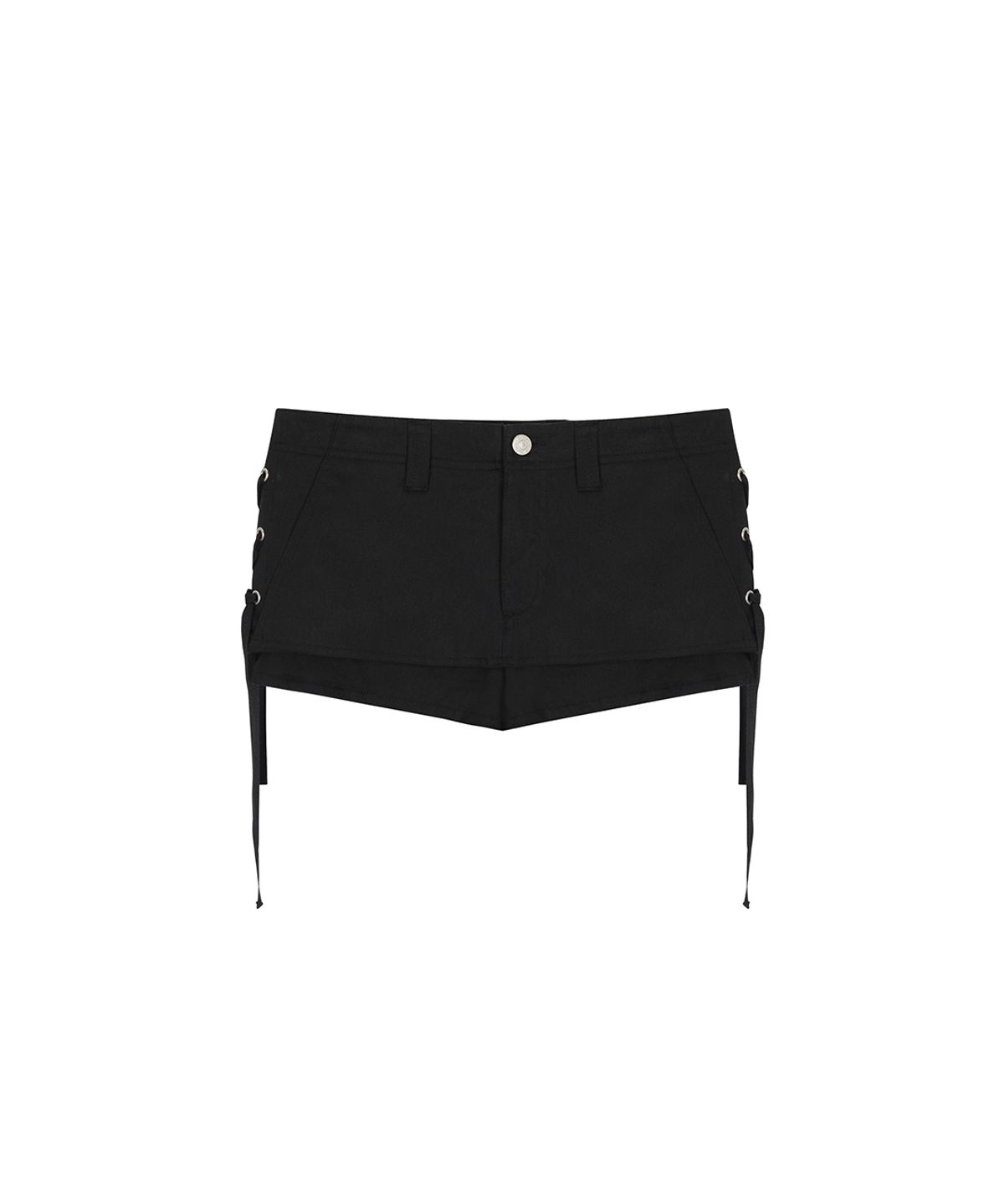 사일프레이(41PRAY) Layered Lace-Up Skirt shorts / Black