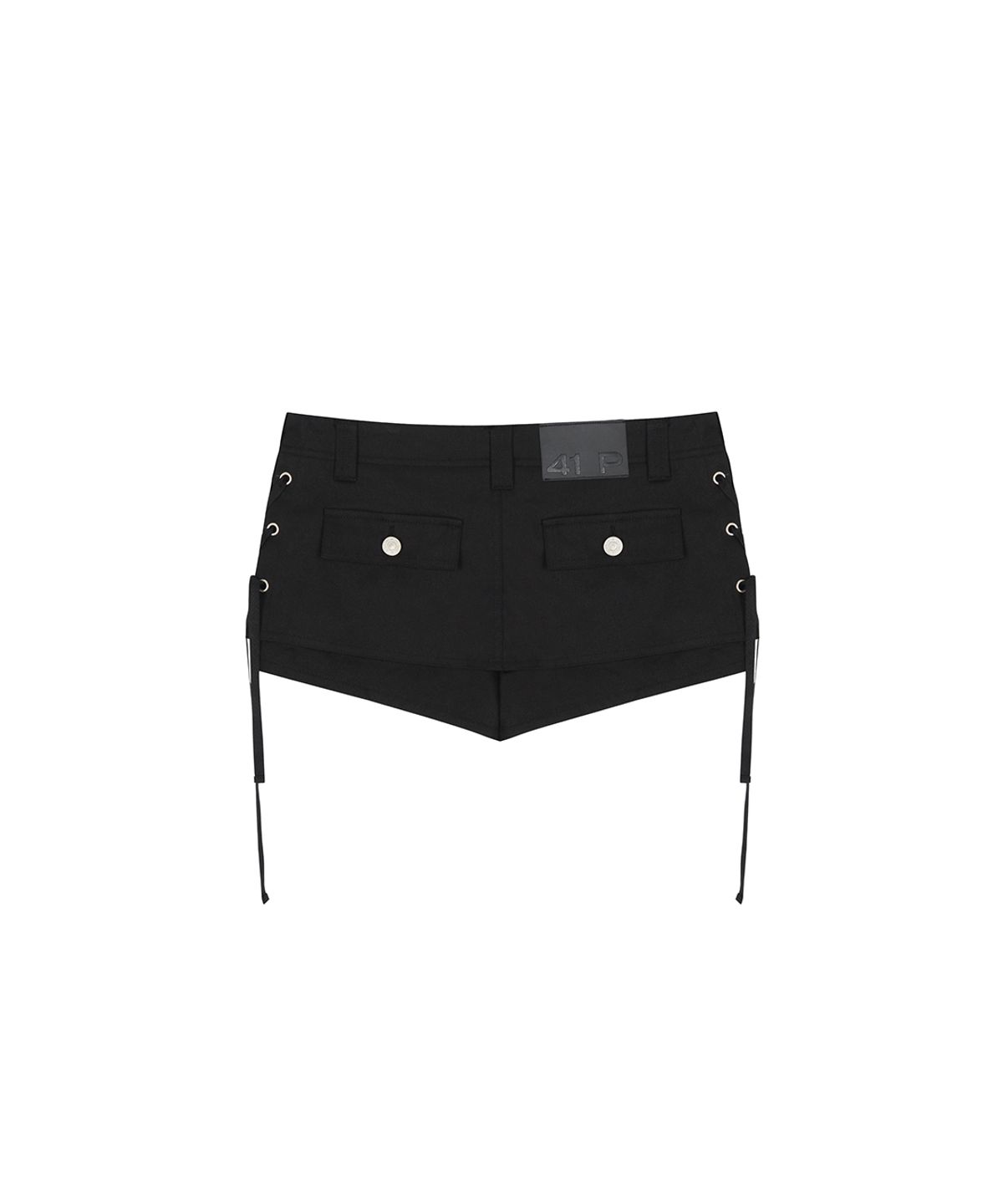 사일프레이(41PRAY) Layered Lace-Up Skirt shorts / Black