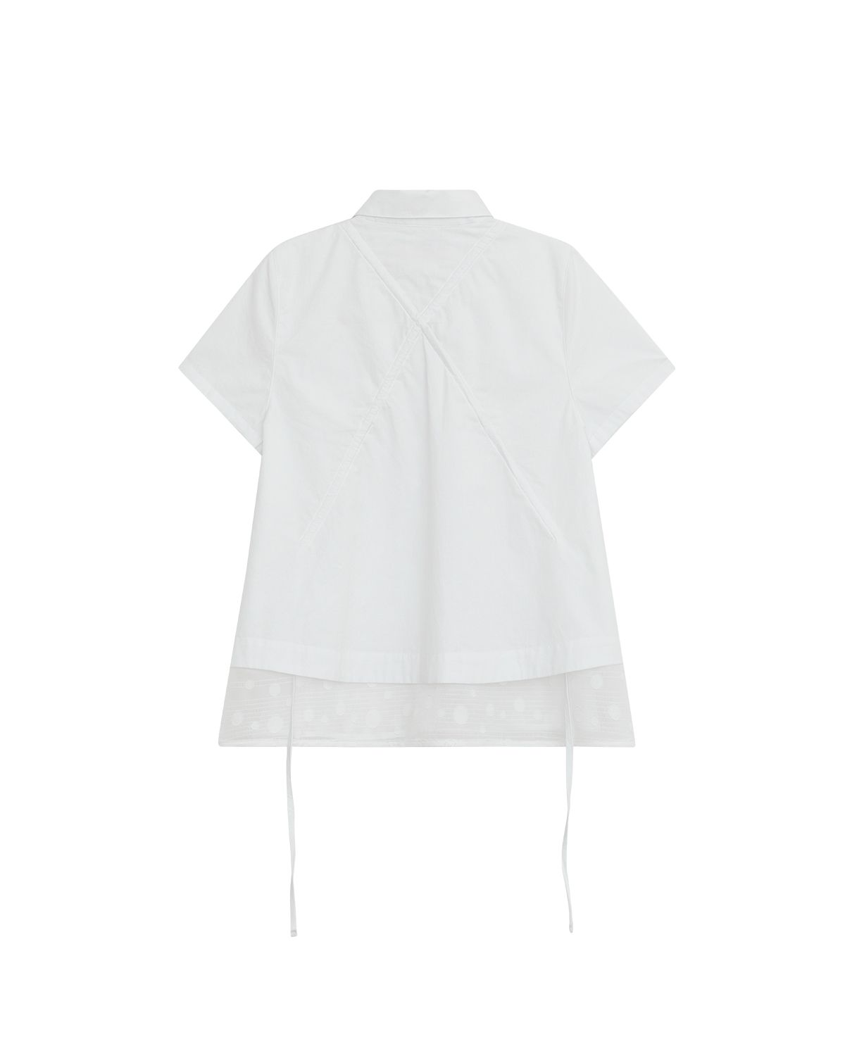 더뮤지엄비지터(THEMUSEUMVISITOR) W BACK STRING LAYERED SHIRT (WHITE)