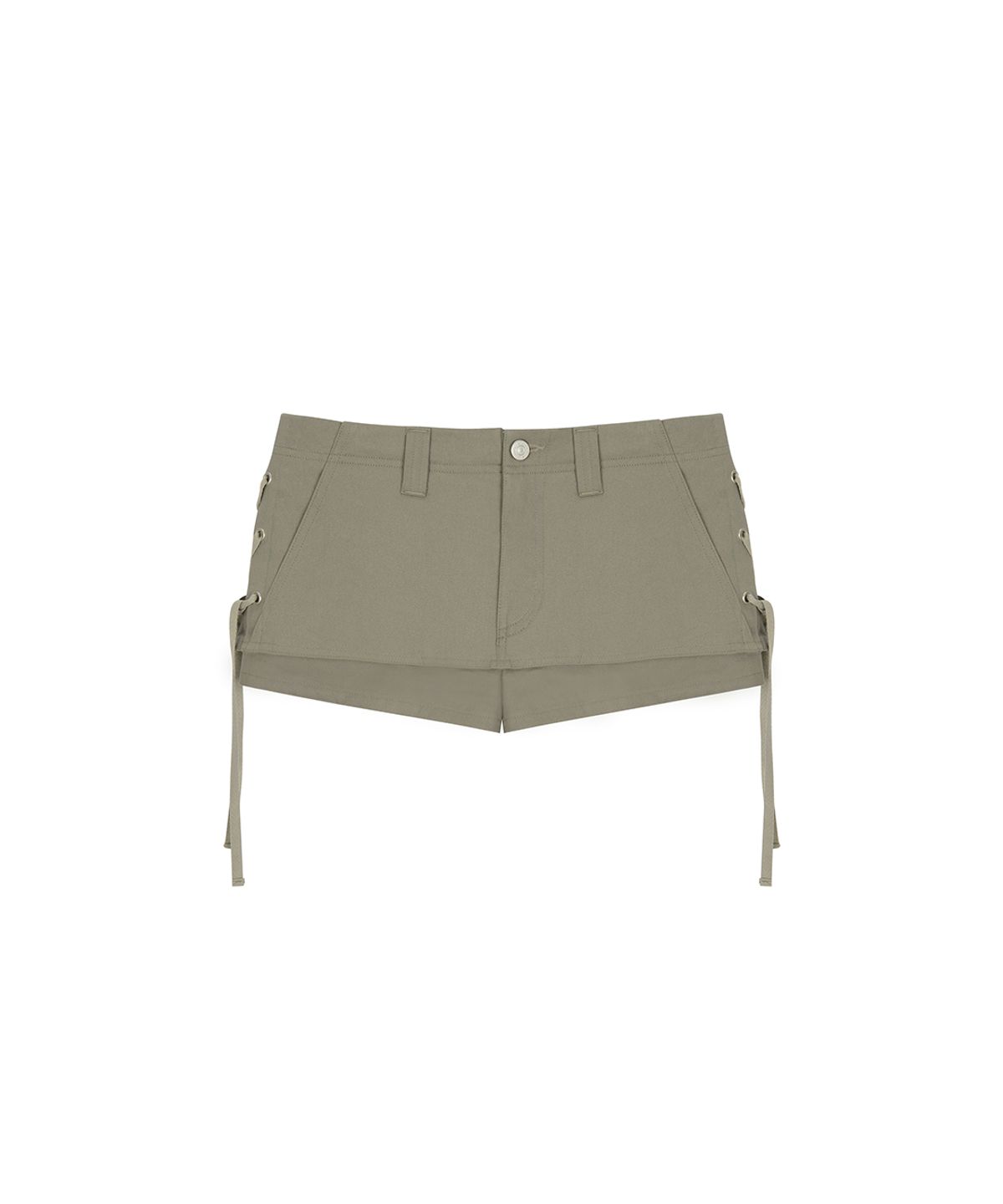 사일프레이(41PRAY) Layered Lace-Up Skirt shorts / Khaki Brown