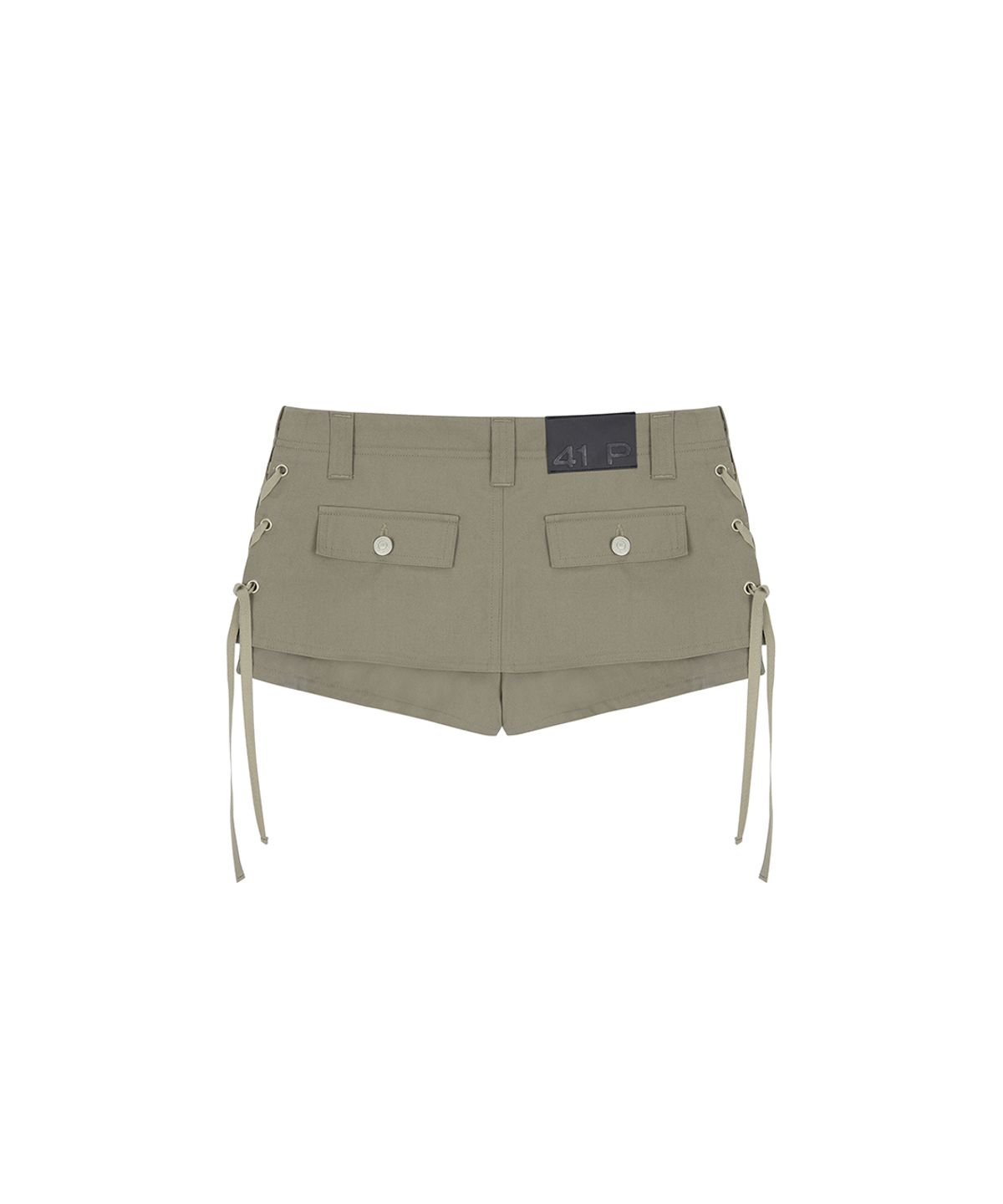 사일프레이(41PRAY) Layered Lace-Up Skirt shorts / Khaki Brown