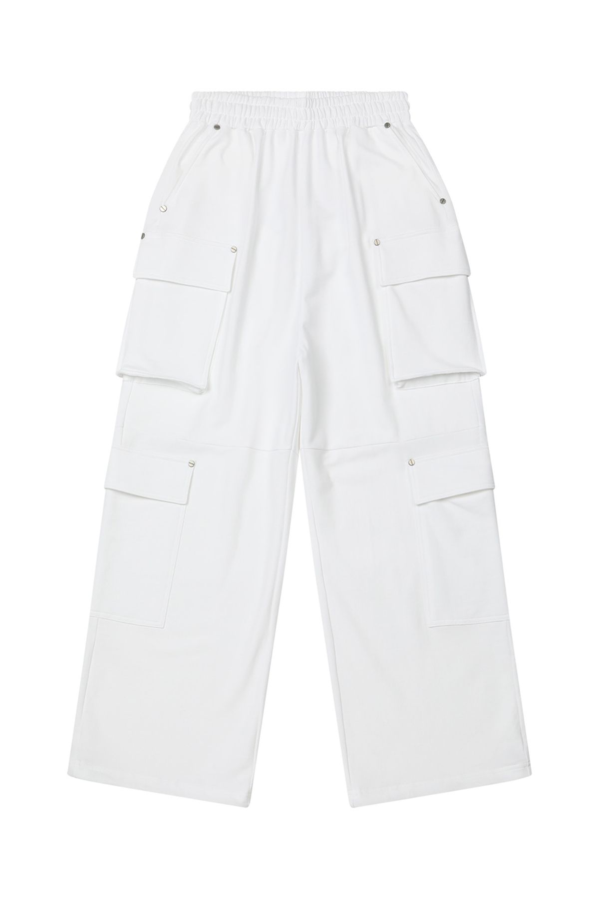 다이닛(DEINET) UTILITY CARGO SWEAT PANTS IN WHITE