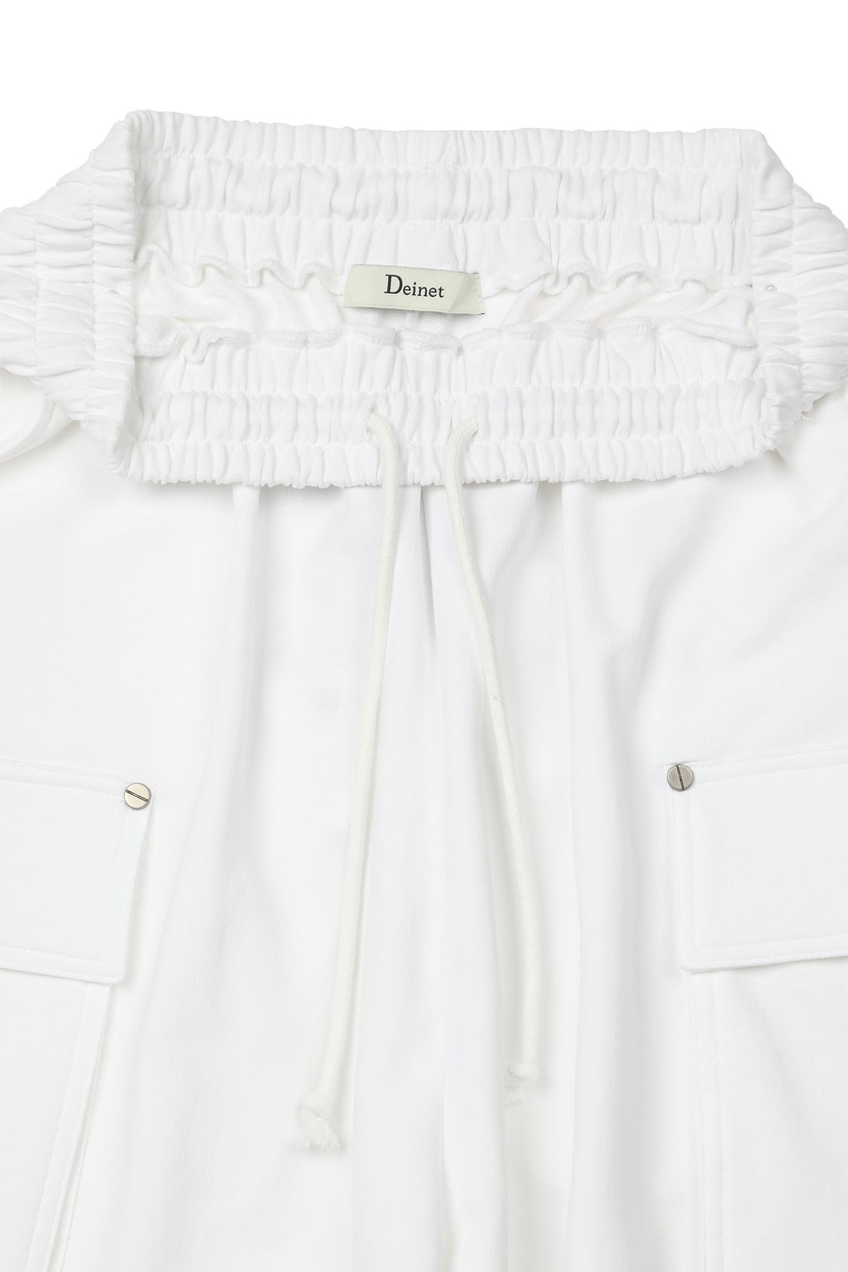 다이닛(DEINET) UTILITY CARGO SWEAT PANTS IN WHITE