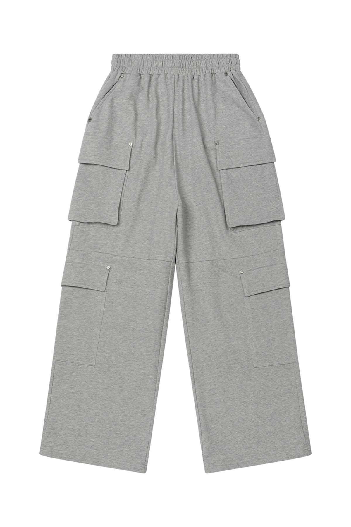 다이닛(DEINET) UTILITY CARGO SWEAT PANTS IN MELANGE GREY