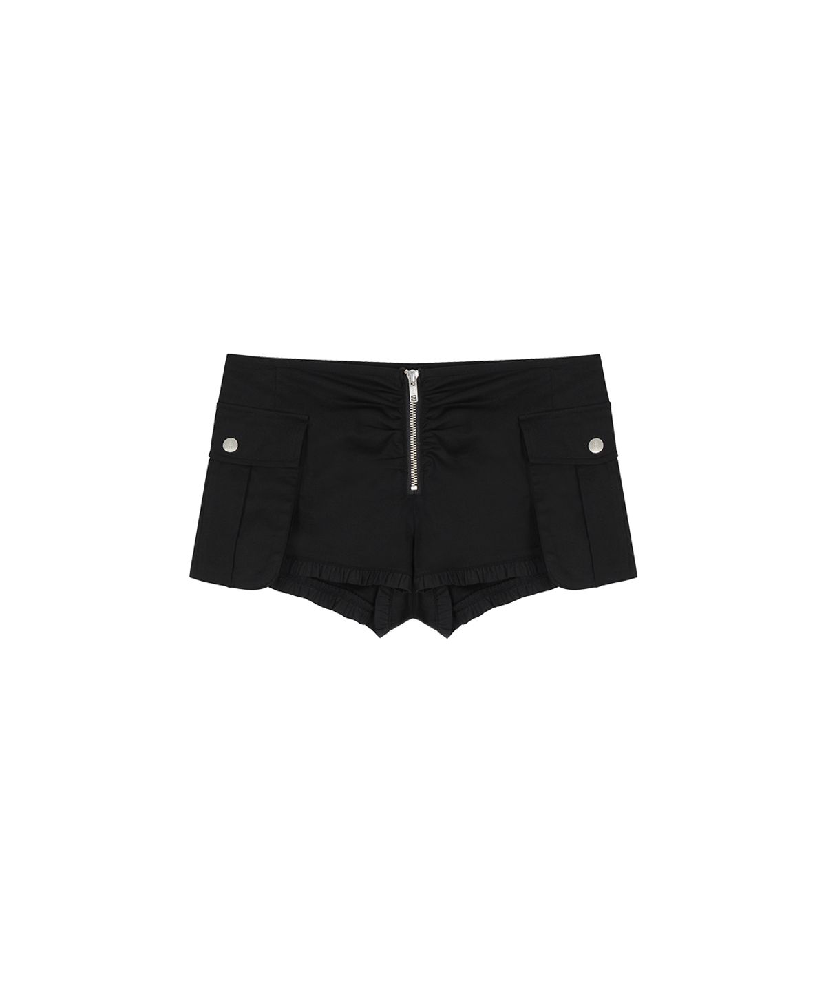 사일프레이(41PRAY) Big Pocket Frill Shorts / Black