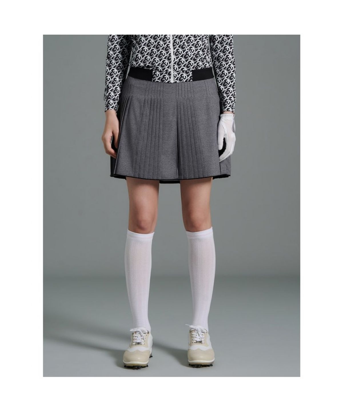 빈폴골프(BEANPOLE GOLF) [B_under] 여성 잔플리츠 밑단배색 큐롯 - 그레이