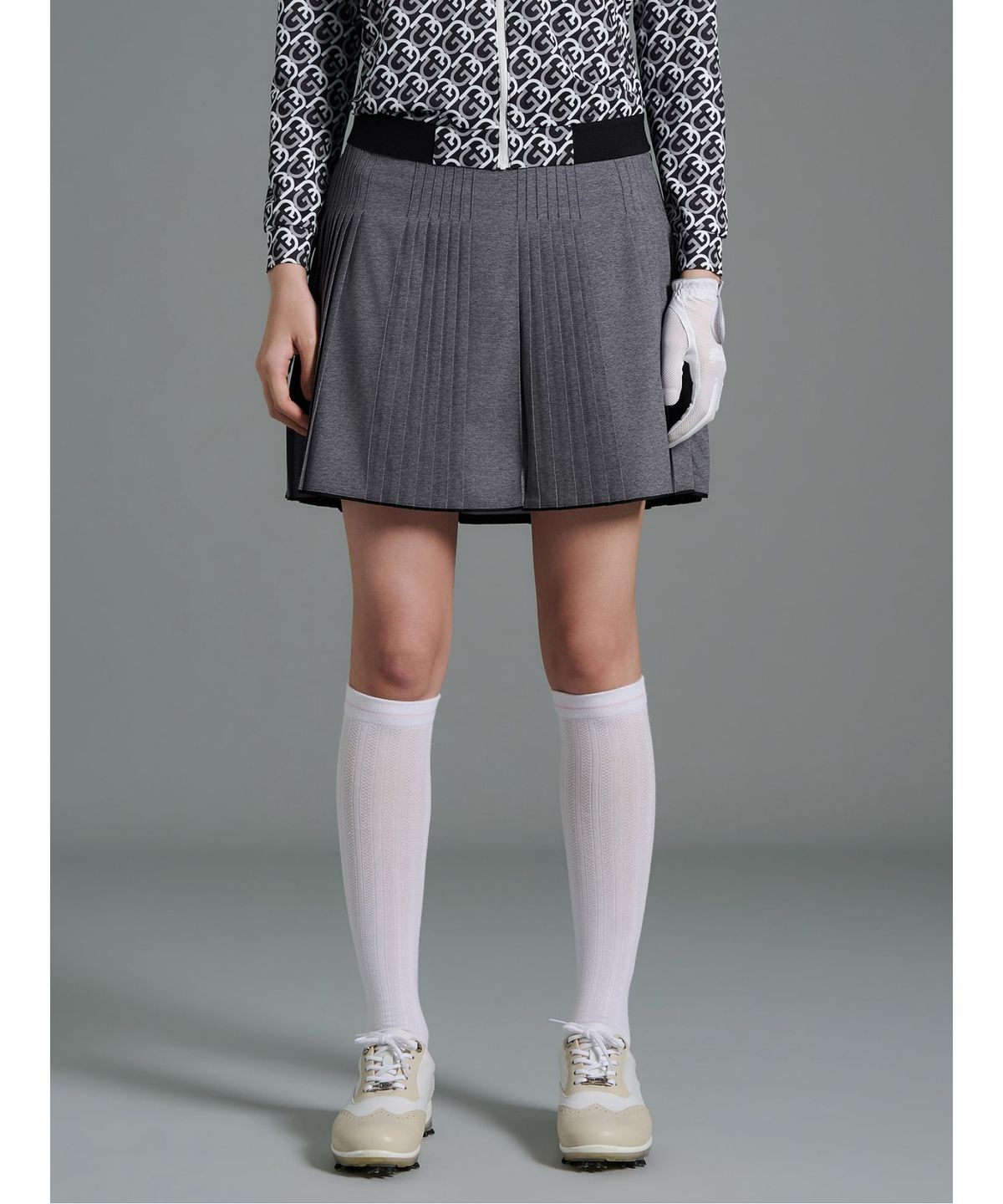 빈폴골프(BEANPOLE GOLF) [B_under] 여성 잔플리츠 밑단배색 큐롯 - 그레이