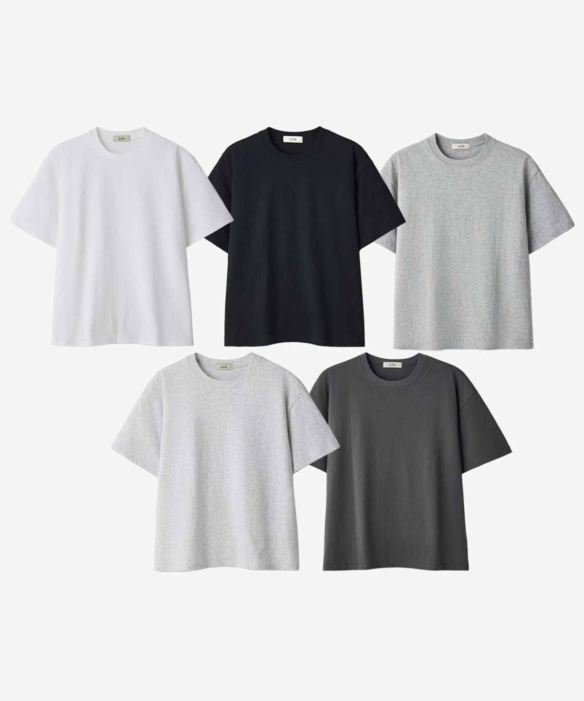 이코르(ECORR) 데일리 크롭 무지 반팔 티셔츠 : 5COLOR