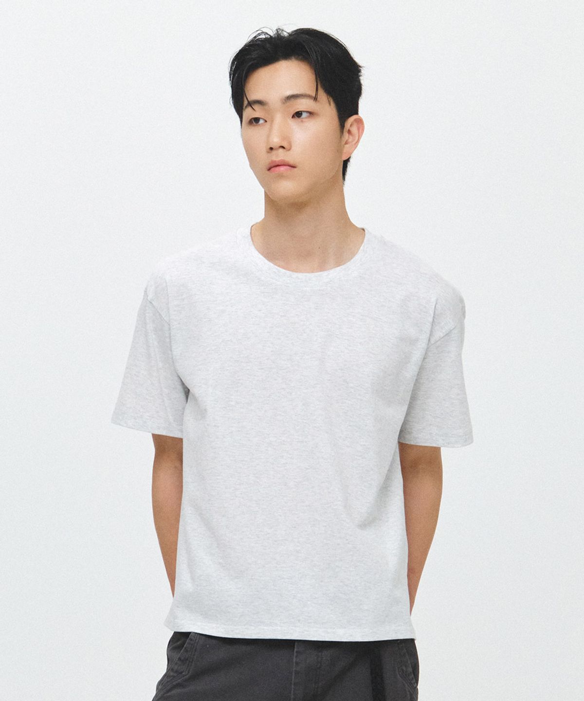 이코르(ECORR) 데일리 크롭 무지 반팔 티셔츠 : 5COLOR