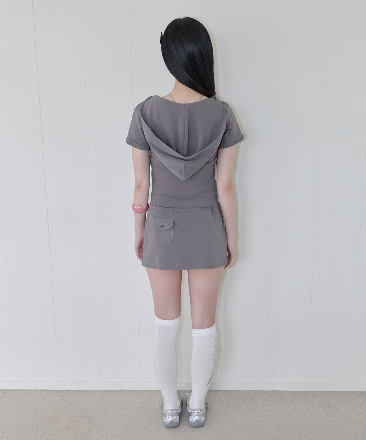 사일프레이(41PRAY) Youth Graphic Skirt / Charcoal