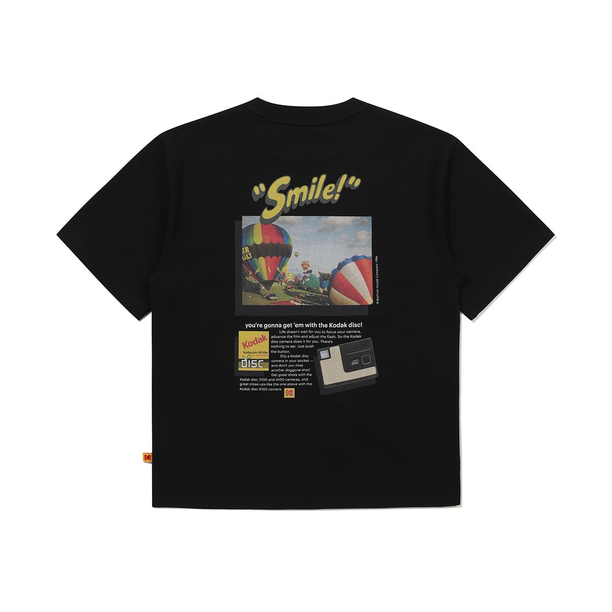 코닥(KODAK) 에어로쿨 세이 코닥 그래픽 반팔 티셔츠 BLACK