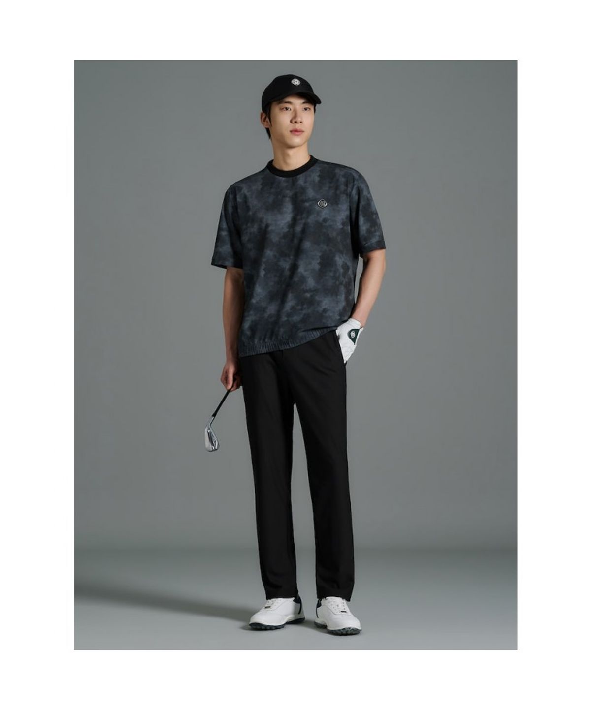 빈폴골프(BEANPOLE GOLF) [B_under] 남성 클라우디 경량 반소매 맨투맨 - 블랙