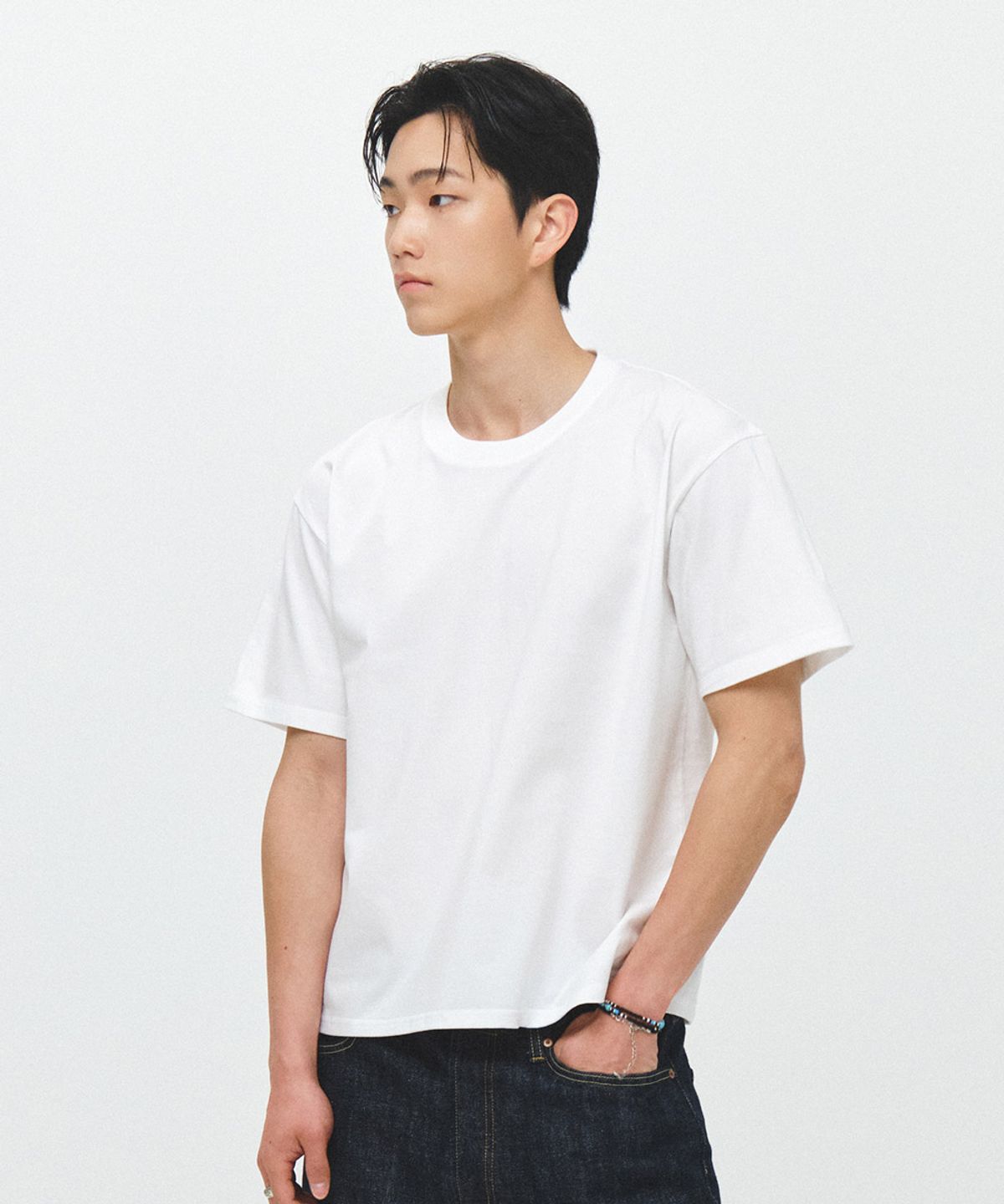 이코르(ECORR) [2PACK] 데일리 크롭 무지 반팔 티셔츠 : 5COLOR