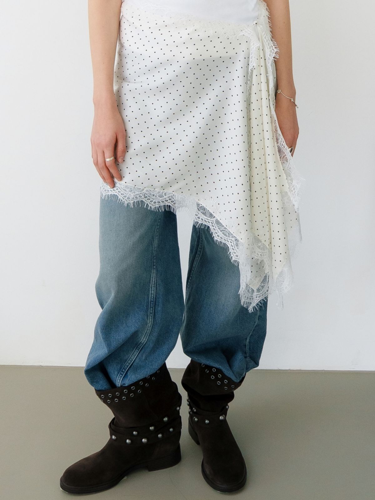 러브미몬스터(LOVE ME MONSTER) Lace Dot Satin Two-Way Scarf_2COL (L261MSF040)