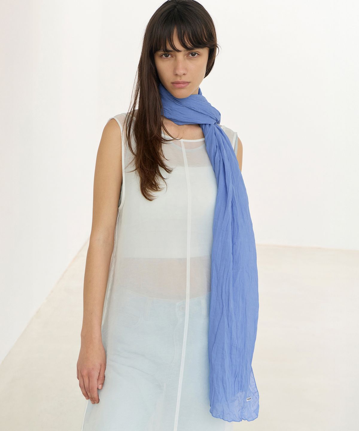 르바(LEVAR) Sheer Cotton Scarf - Harbor Blue