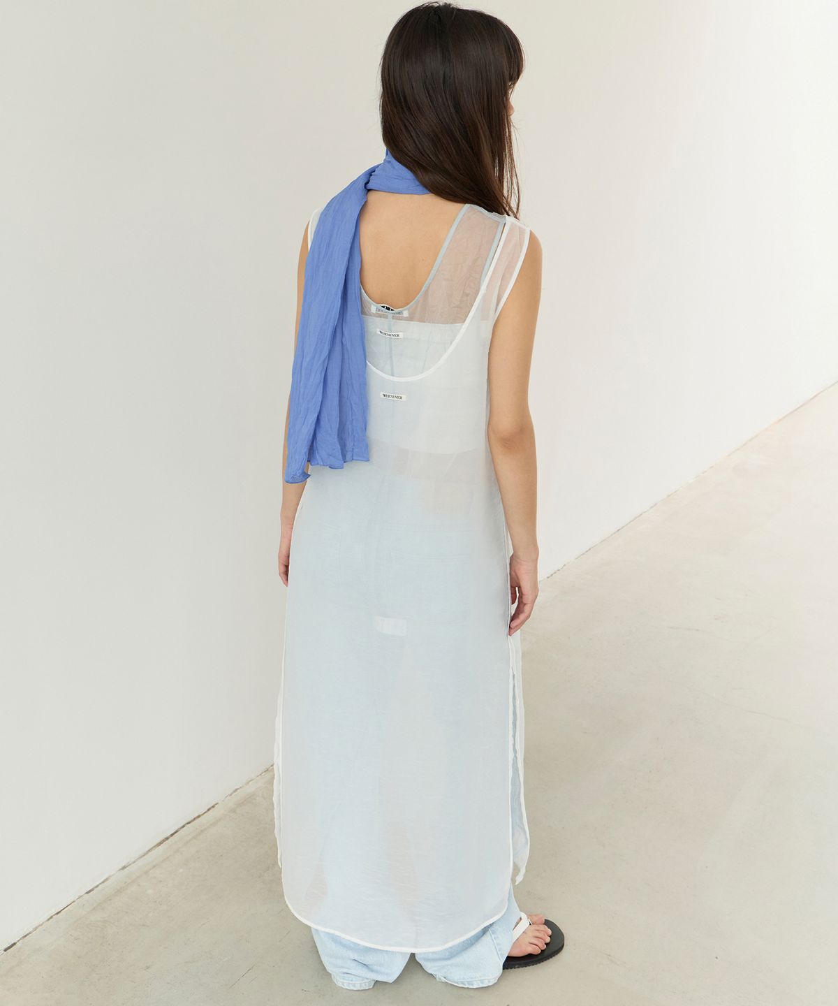 르바(LEVAR) Sheer Cotton Scarf - Harbor Blue