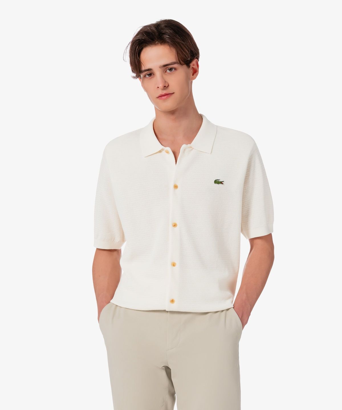 라코스테(LACOSTE) 남성 스카시 반팔 가디건 AH457E-56G XFJ