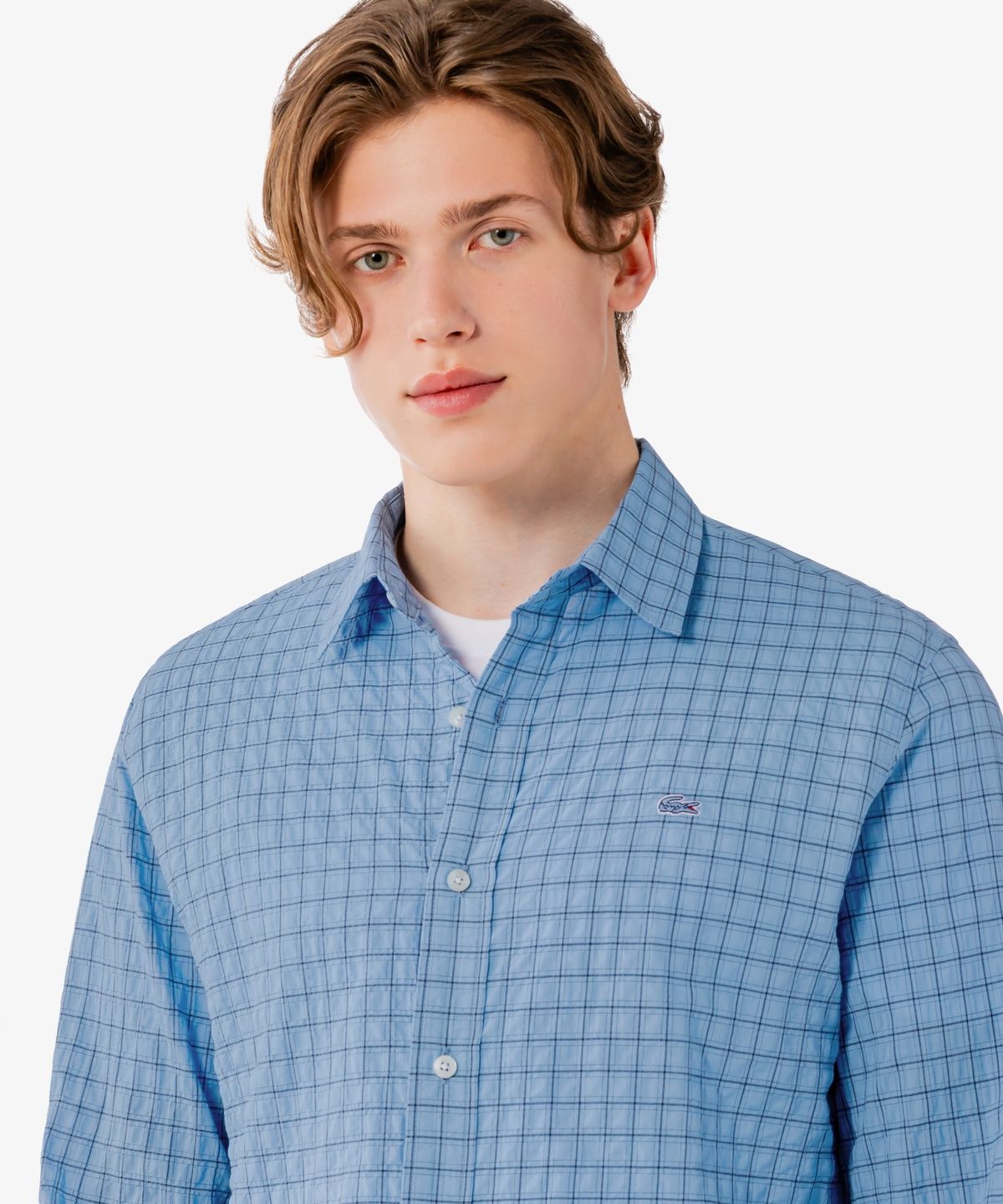 라코스테(LACOSTE) 남성 체크 시어서커 셔츠 CH507E-56G 776
