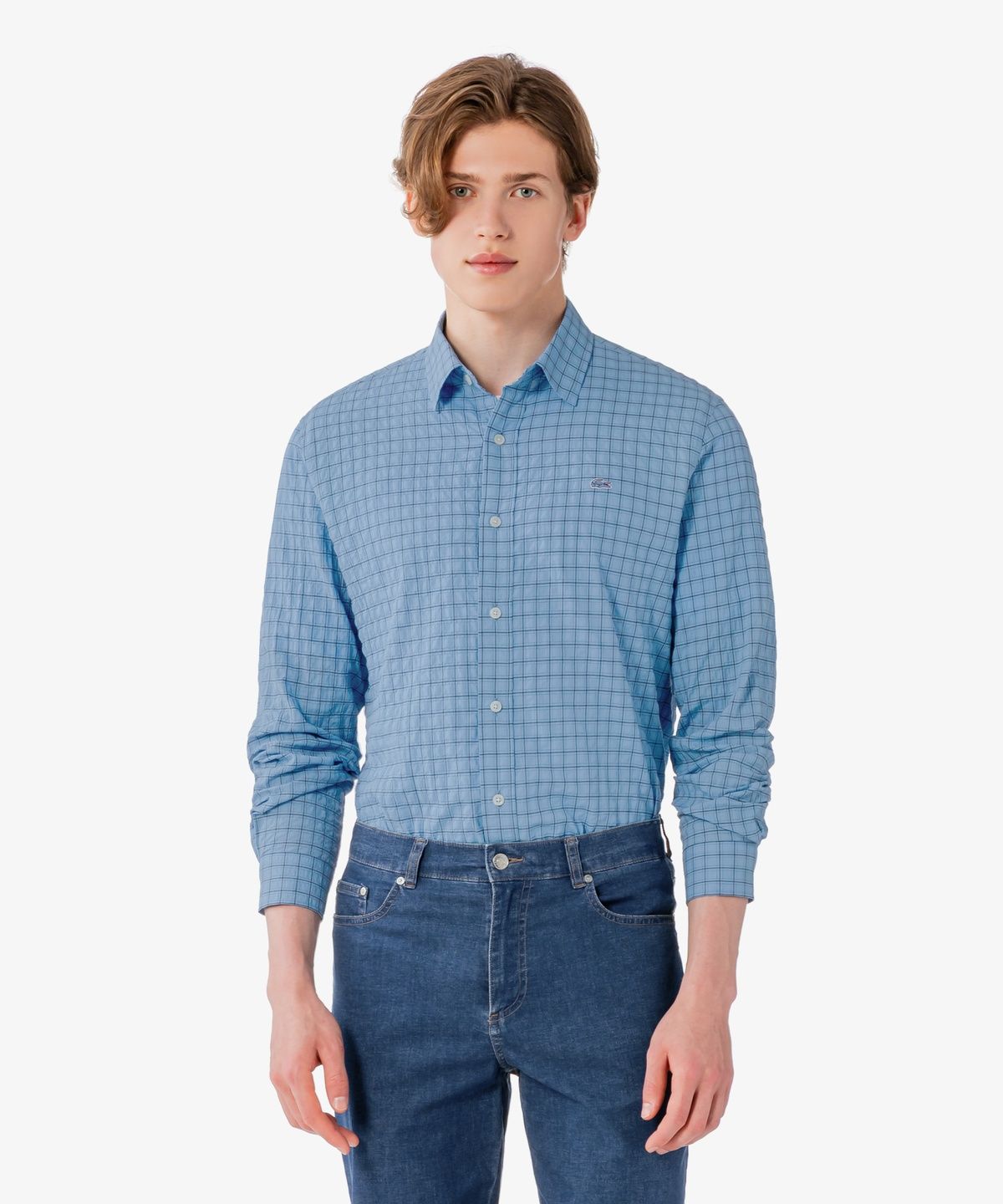 라코스테(LACOSTE) 남성 체크 시어서커 셔츠 CH507E-56G 776