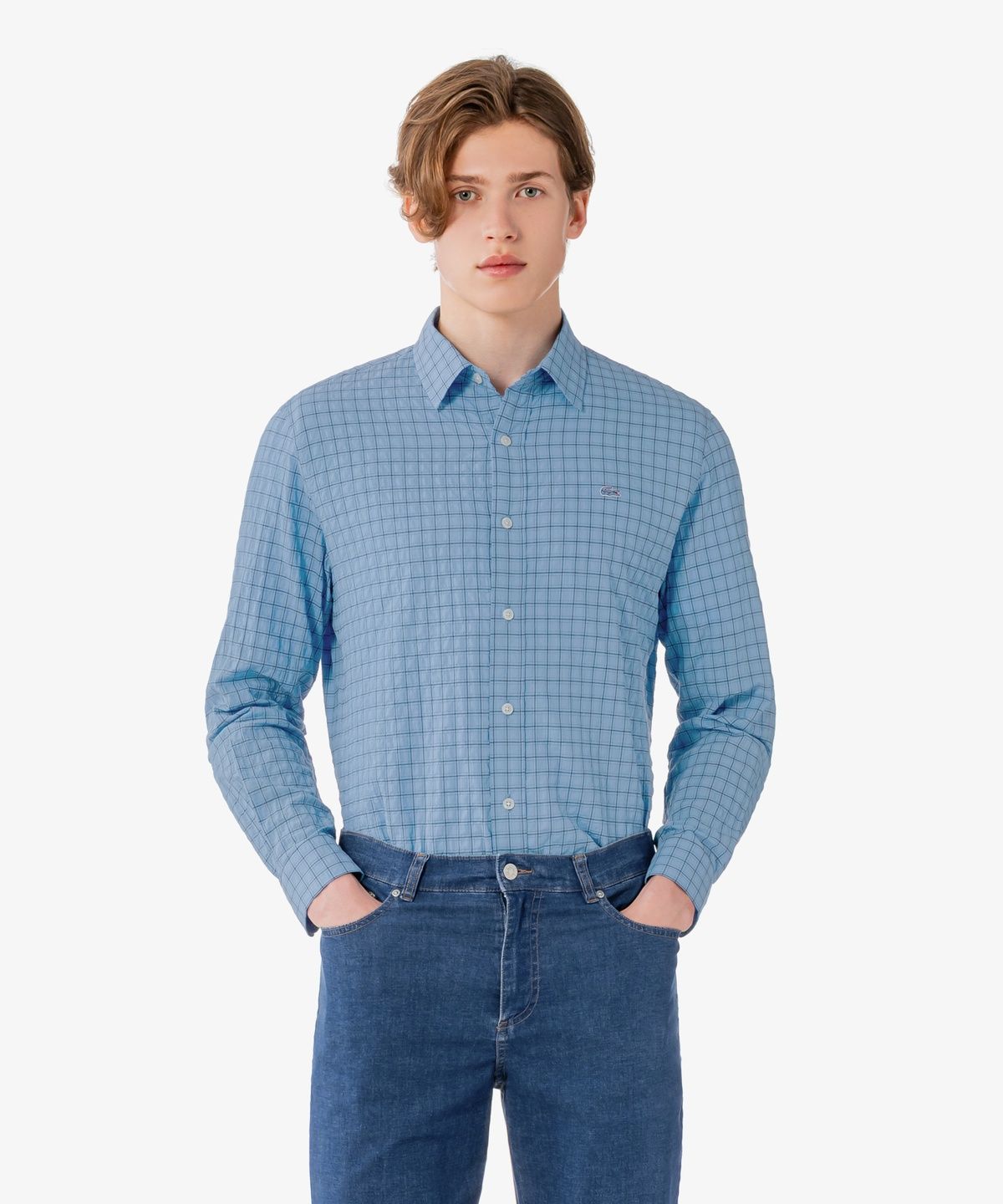 라코스테(LACOSTE) 남성 체크 시어서커 셔츠 CH507E-56G 776