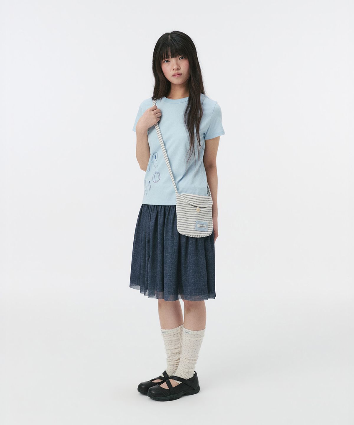 오헤시오(OHESHIO) KEY PATTERNED KNEE SOCKS, IVORY