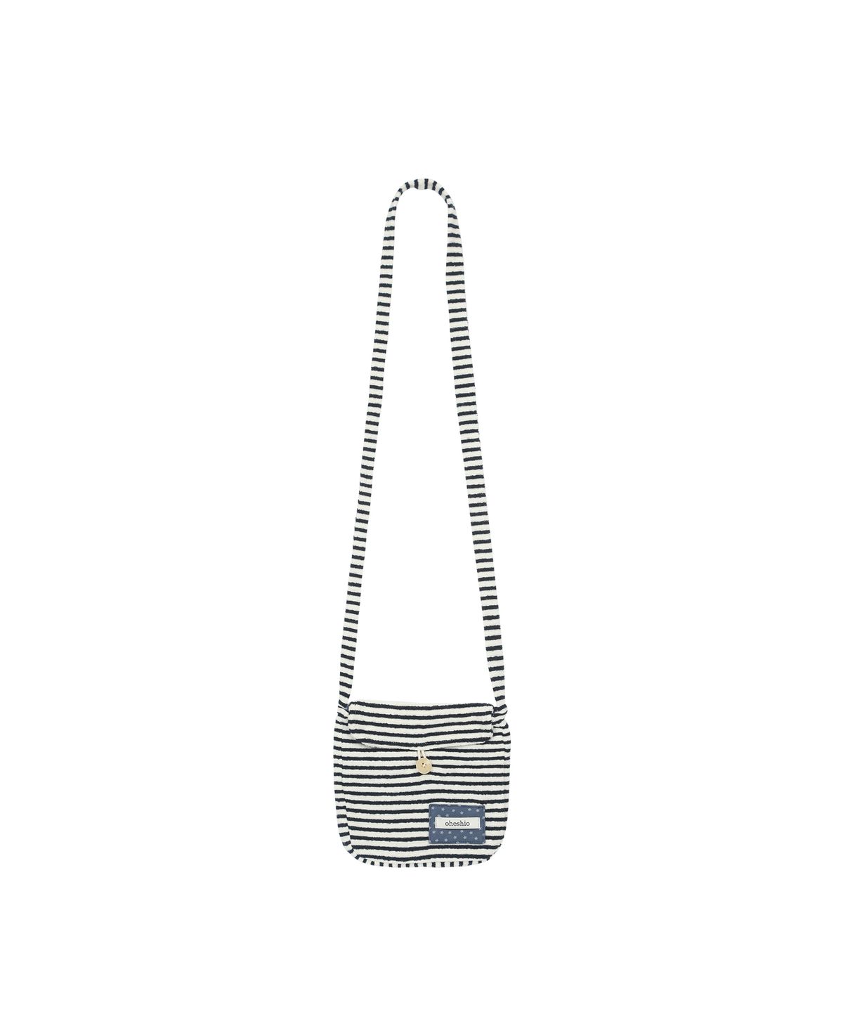 오헤시오(OHESHIO) STRIPE TERRY MINI CROSSBODY BAG, NAVY