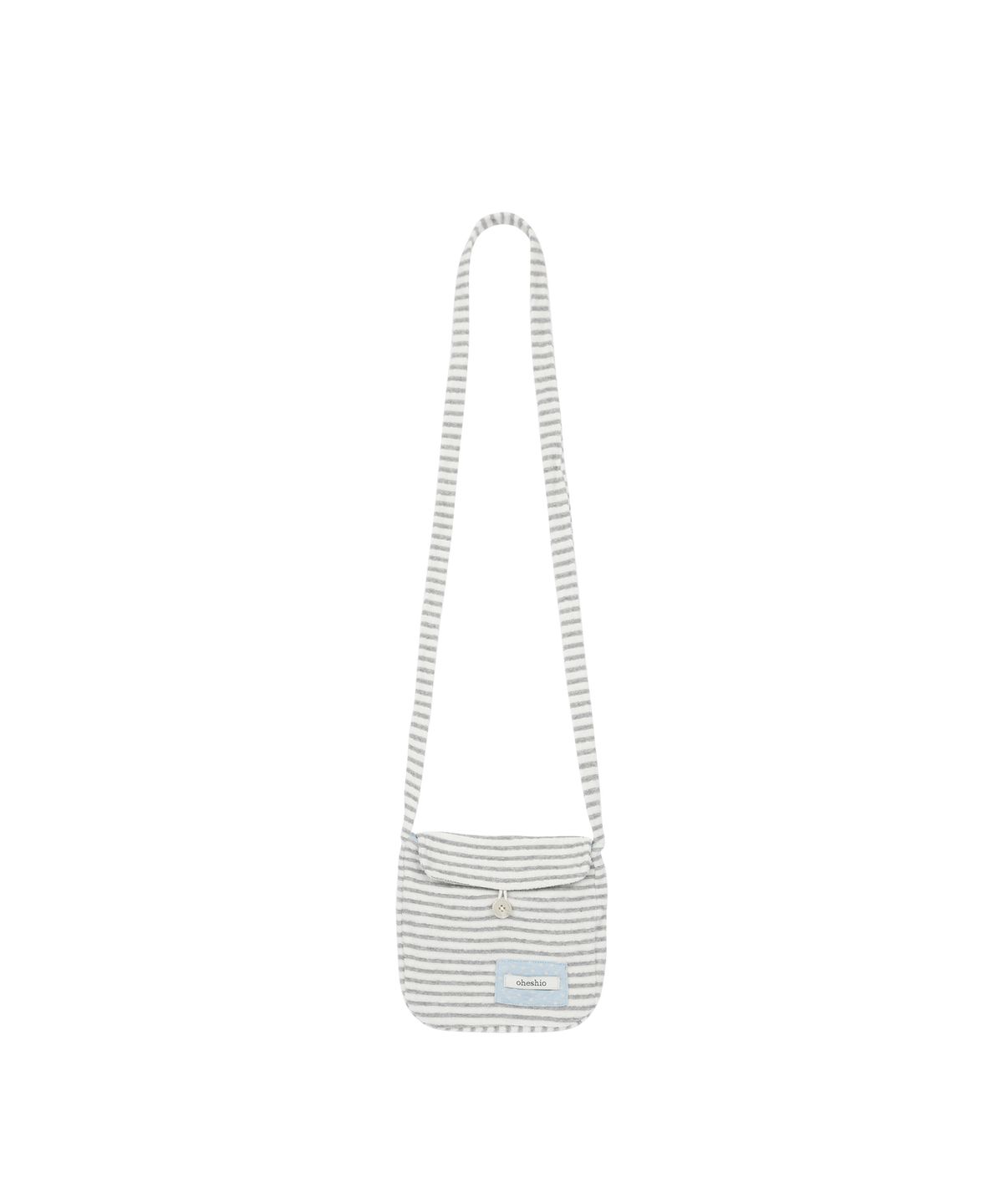 오헤시오(OHESHIO) STRIPE TERRY MINI CROSSBODY BAG, GRAY