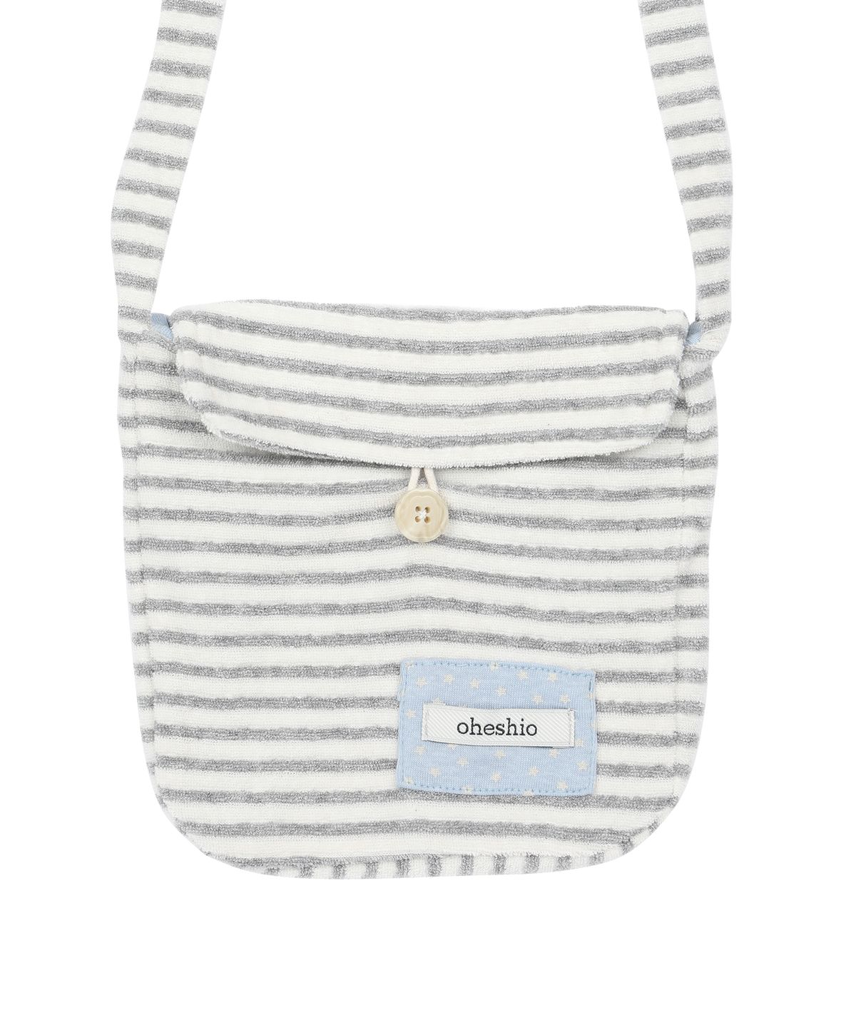 오헤시오(OHESHIO) STRIPE TERRY MINI CROSSBODY BAG, GRAY
