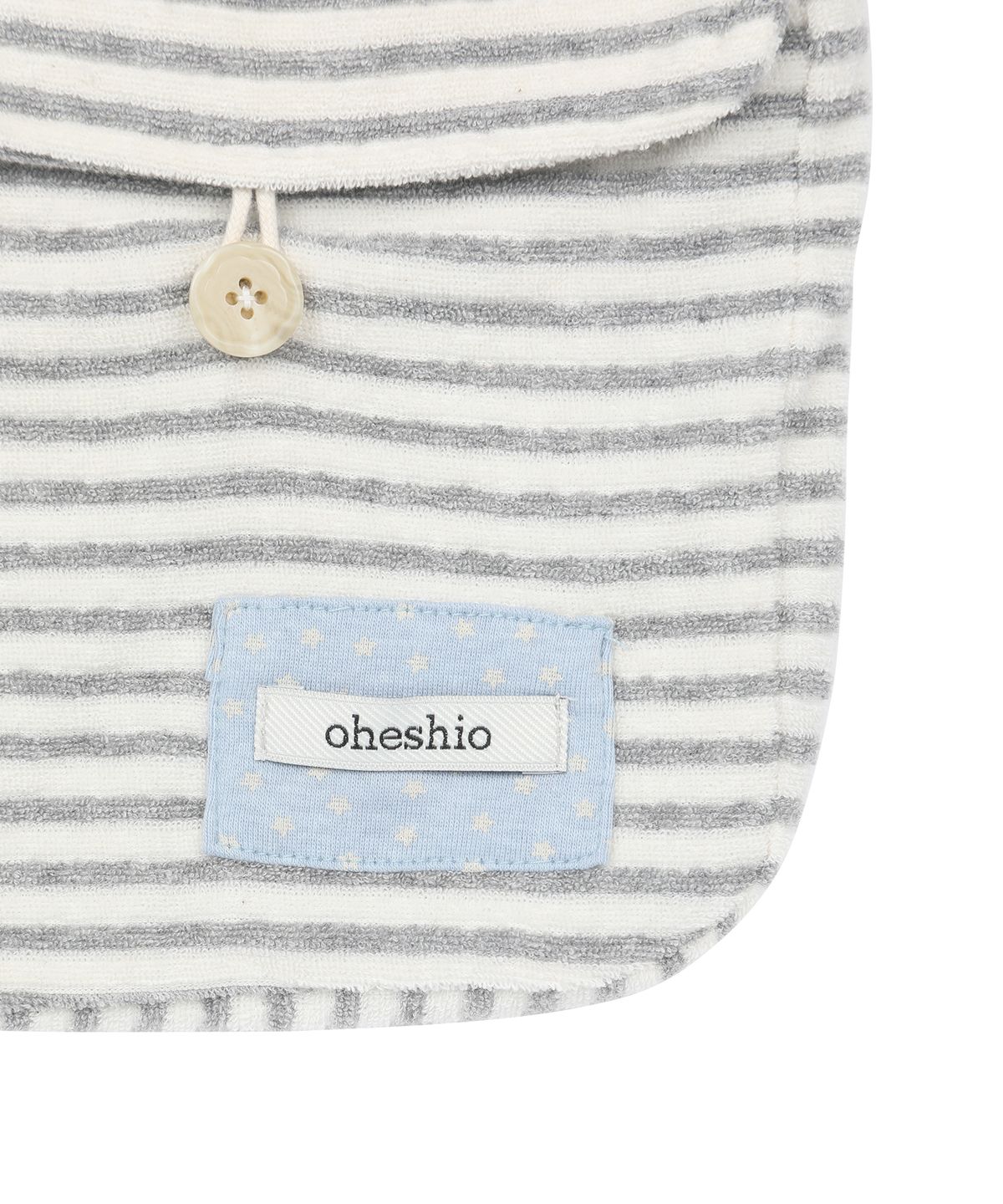오헤시오(OHESHIO) STRIPE TERRY MINI CROSSBODY BAG, GRAY