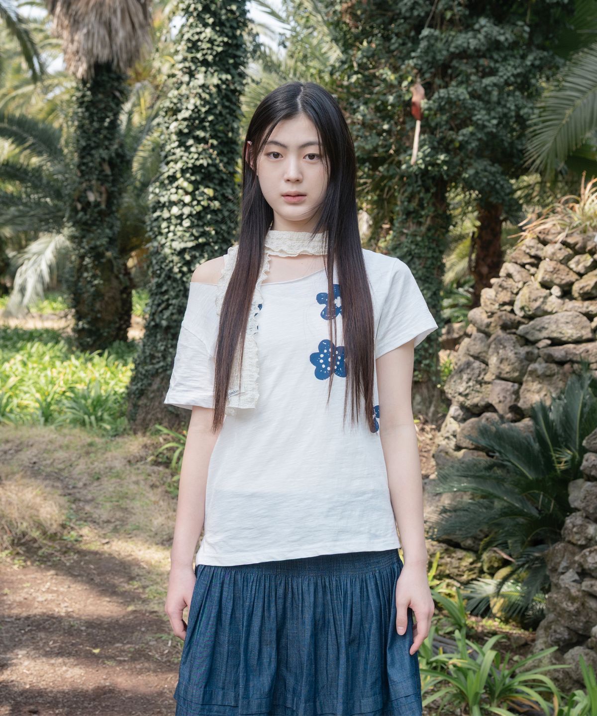 오헤시오(OHESHIO) SUMMER WRINKLE SCARF, IVORY