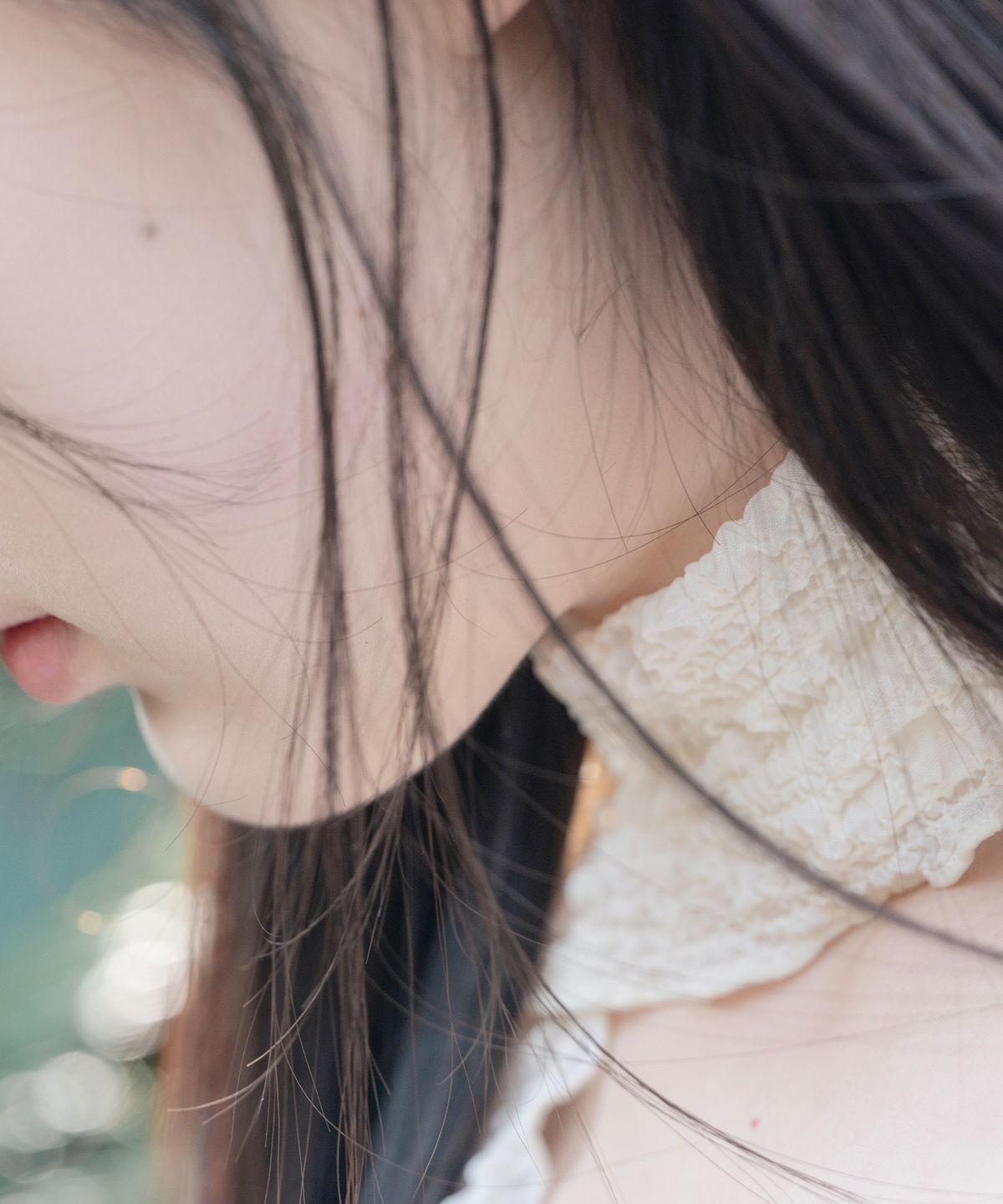 오헤시오(OHESHIO) SUMMER WRINKLE SCARF, IVORY