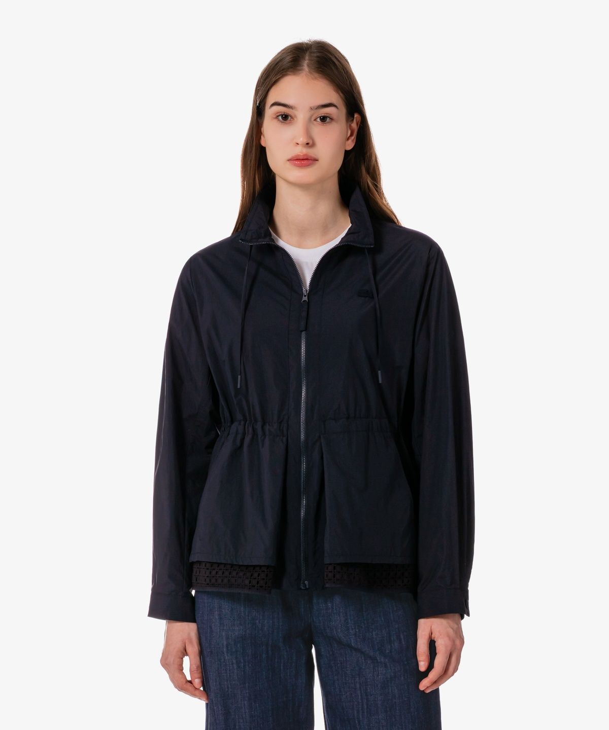 라코스테(LACOSTE) 여성 오픈워크 디테일 중기장 점퍼 BF715E-56G HDE