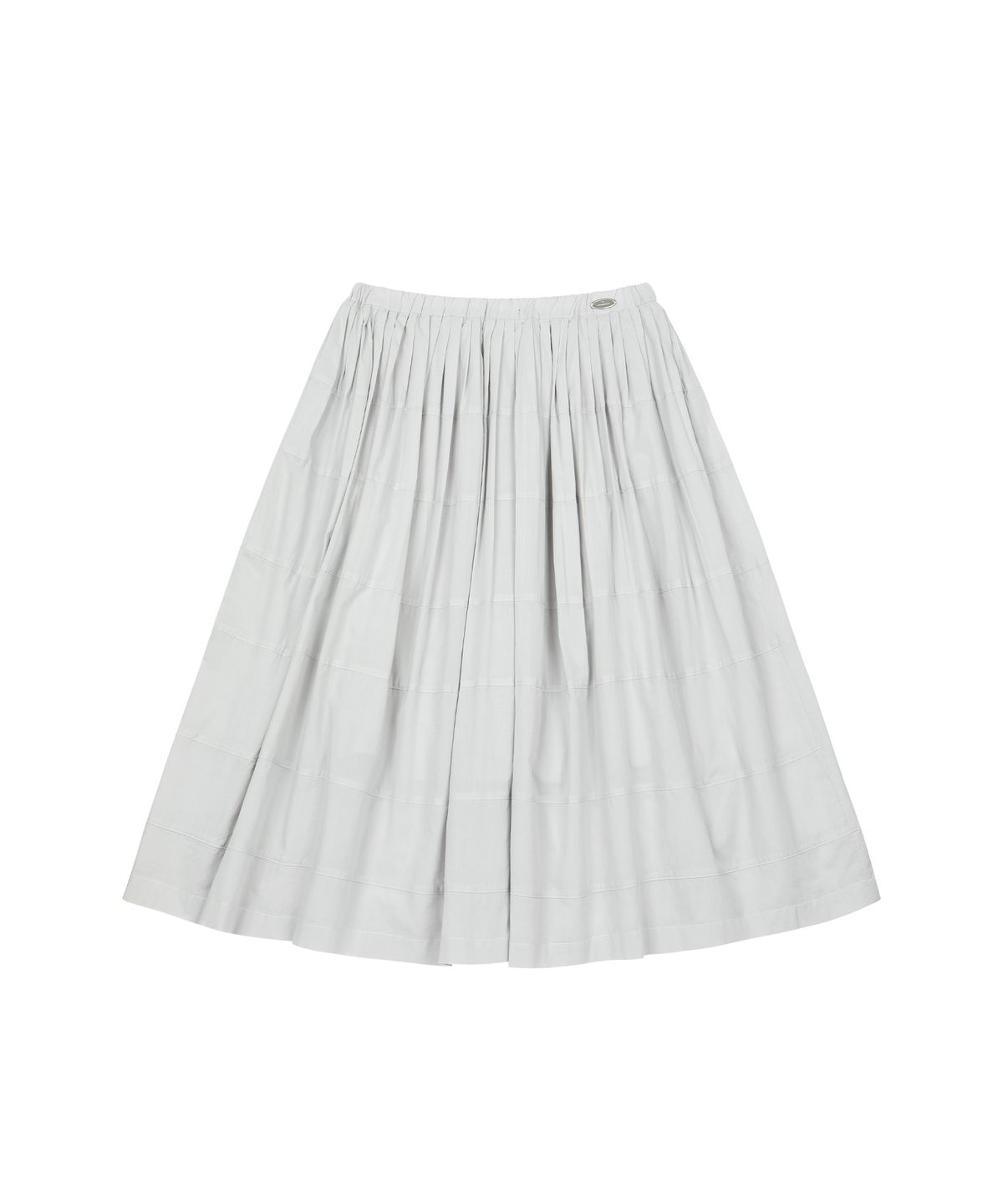 오헤시오(OHESHIO) SHIRRING TIERED MAXI SKIRT, GRAY