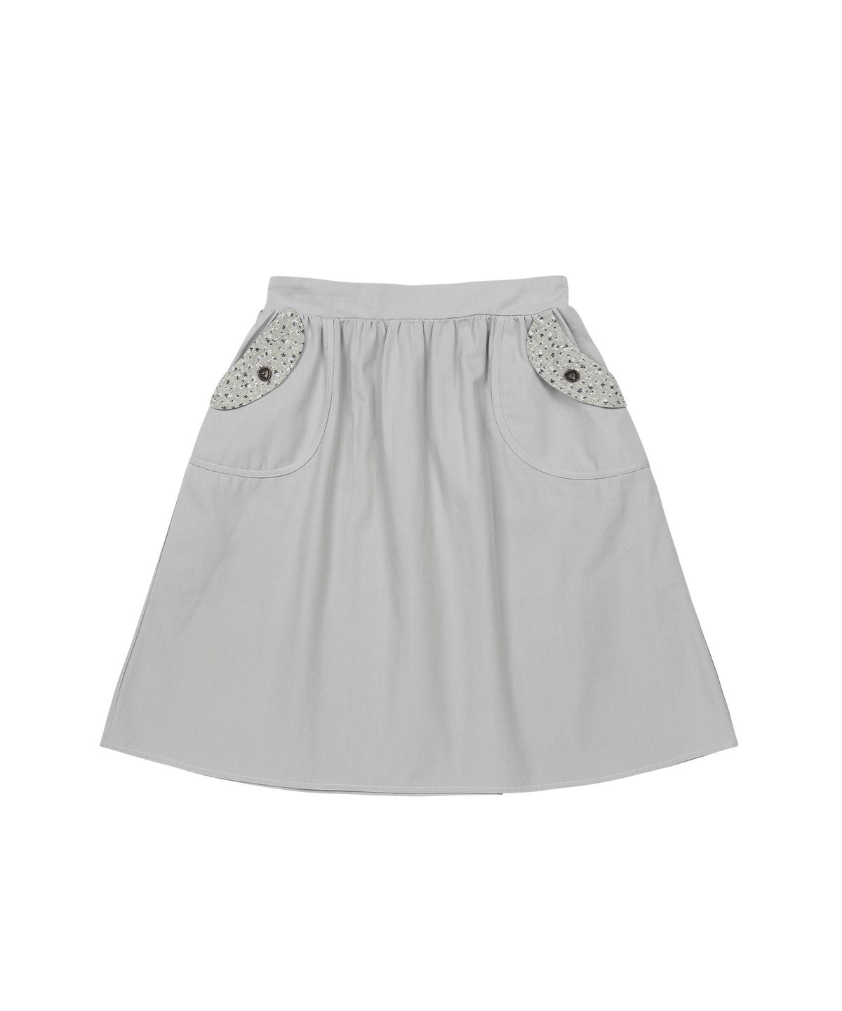 오헤시오(OHESHIO) FLORAL POCKET BANDING MIDI SKIRT, LAVENDER